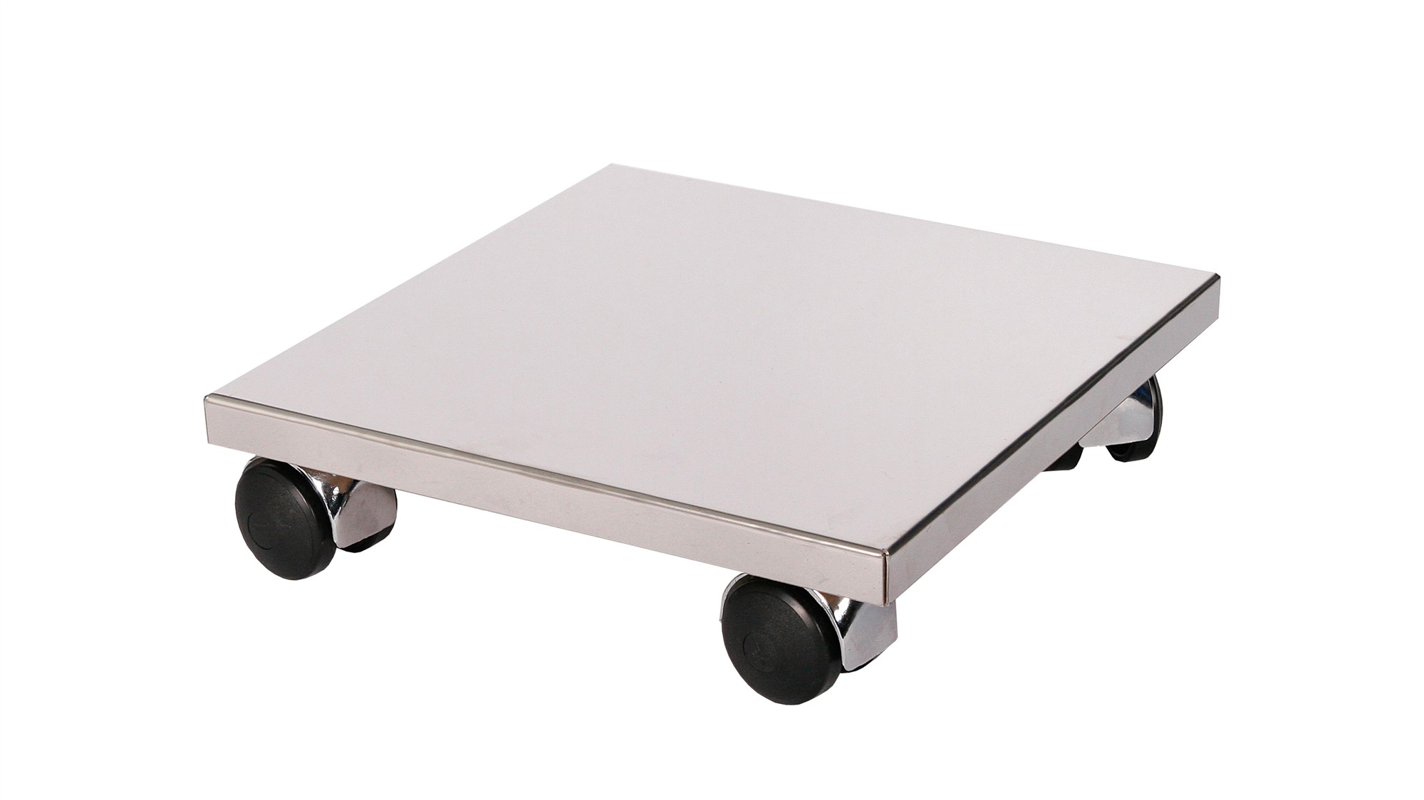 Rollbrett Pflanzenroller 30x30cm Edelstahl Hochglanz 120kg Chrom SZAGATO Möbelroller Möbelhund Pflanzenroller Outdoor Blumenroller Blumenuntersetzer