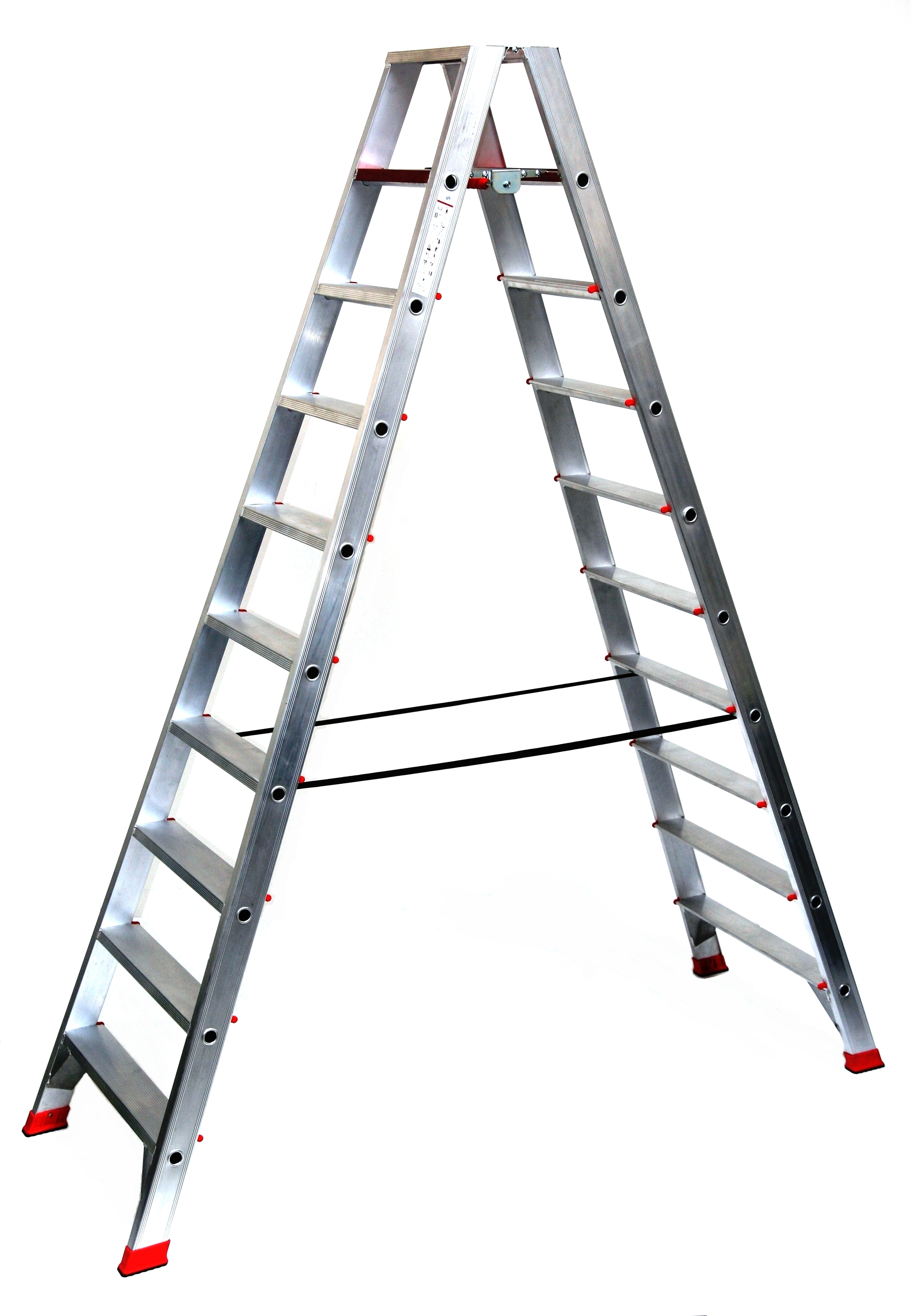 Stehleiter 2x10 Stufen Profi Länge 275cm 275x75x23cm Alu SZAGATO Stufenleiter Standleiter Haushaltsleiter Bockleiter Doppelstufenleiter Malerleiter