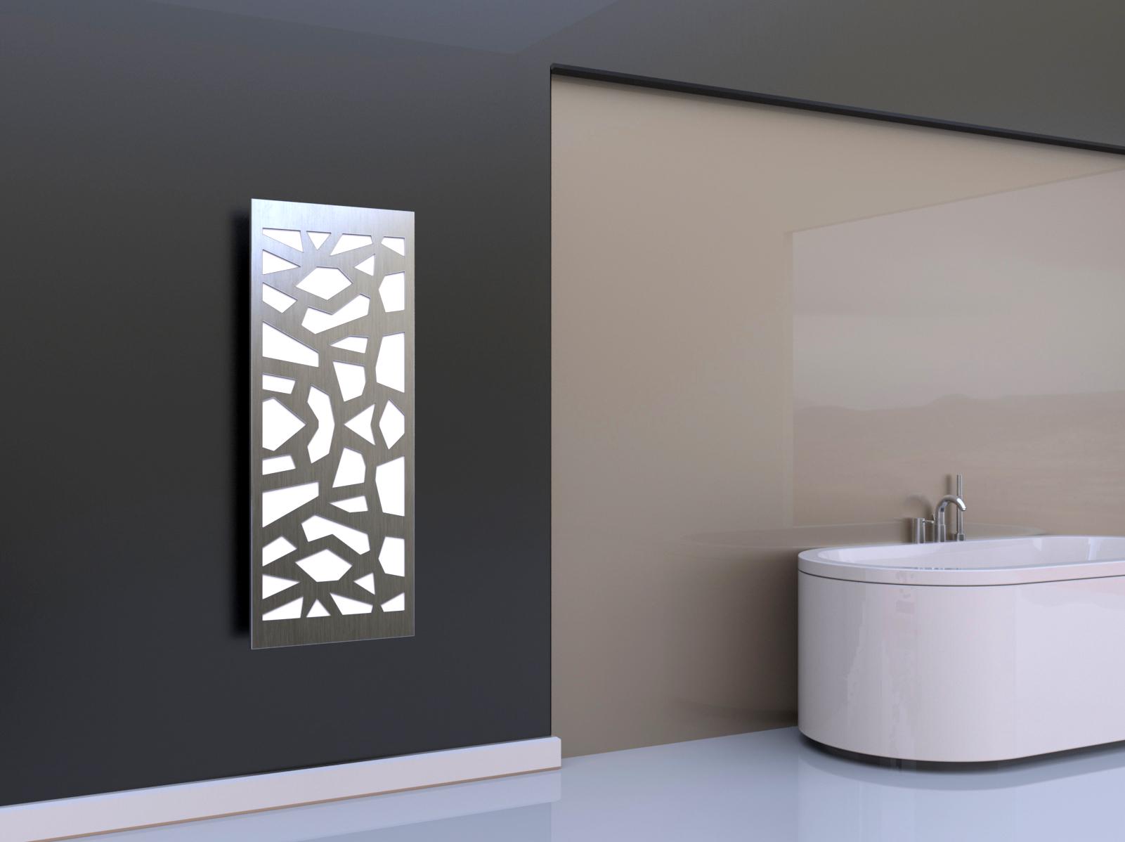 BADHEIZKÖRPER Design Mosaik 2 120x47cm 799 Watt Edelstahl SZAGATO Designheizkörper Handtuchheizkörper mit Mittelanschluss Handtuchwärmer