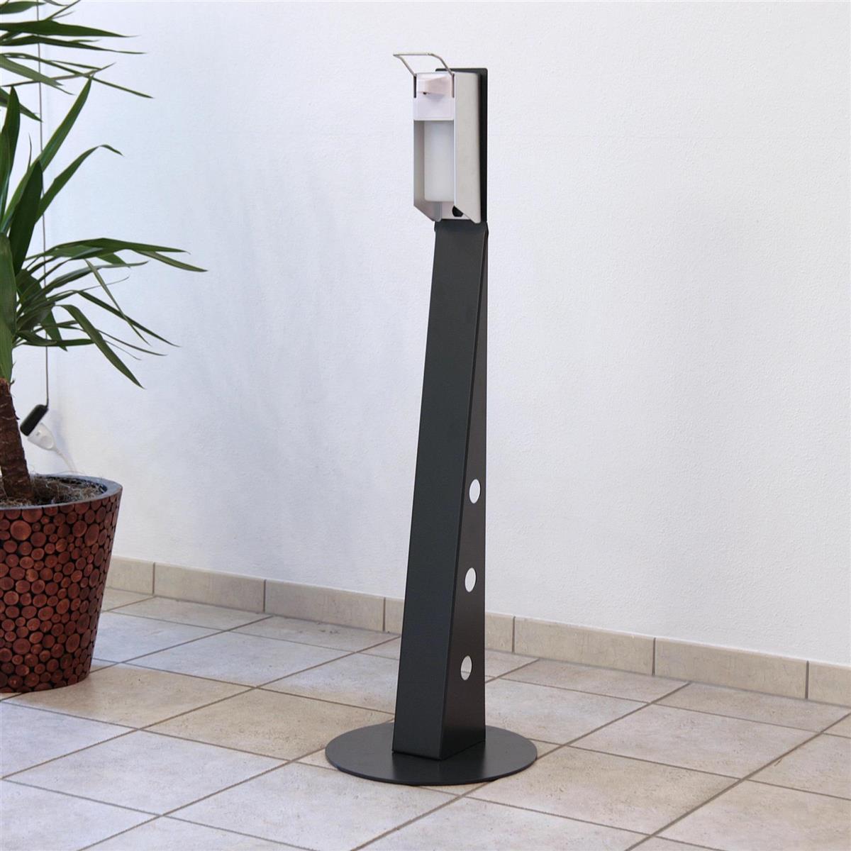 Desinfektionsmittelspender Pyramide HxØ 118x36cm anthrazit + Spender Hygienesäule Desinfektionsspender Desinfektionssäule Handdesinfektionsspender