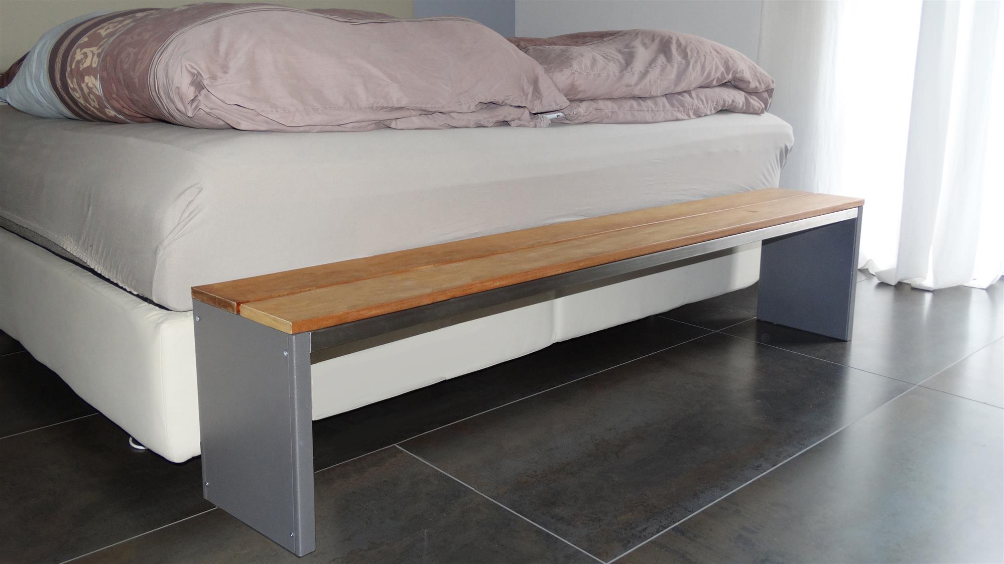 Parkbank, BxTxH: 200x30x40 cm, (D-Form) moonstone-grauSZAGATO Made in Germany Sitzbank Metall Umkleidebank Parkbank wetterfest Parkbänke