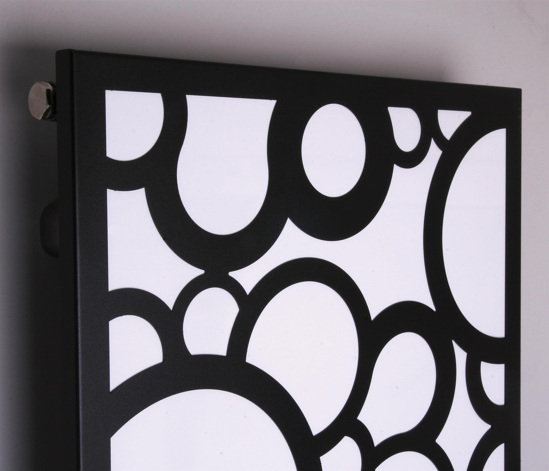 BADHEIZKÖRPER Design Kreta 3 180x47cm 1118 Watt schwarz +2 Halter 50mm SZAGATO Designheizkörper Handtuchheizkörper mit Mittelanschluss Handtuchwärmer