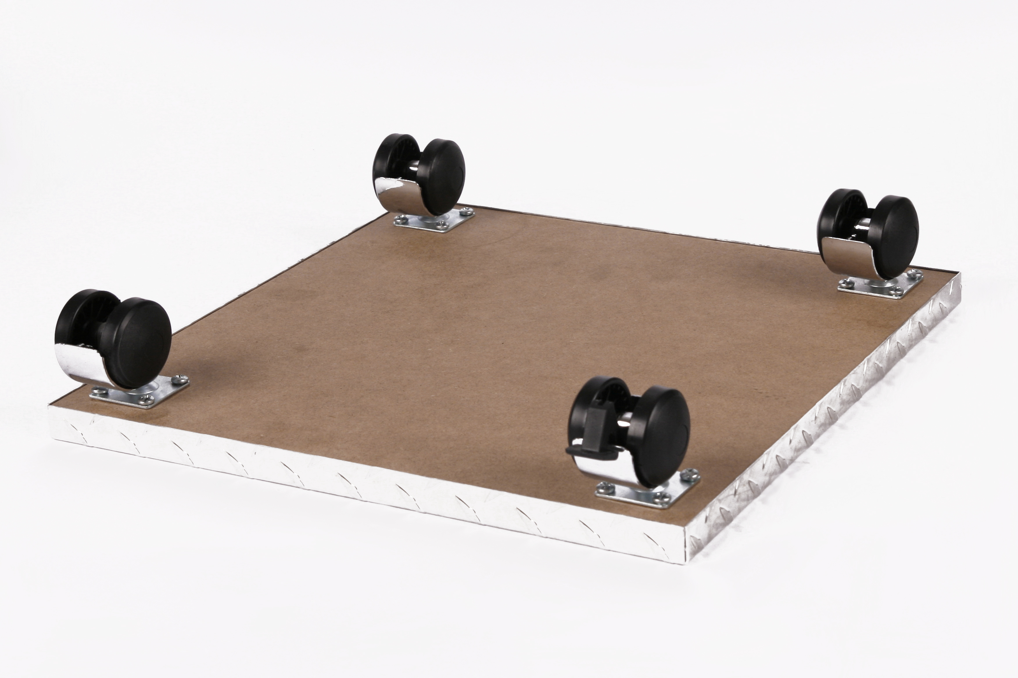 Rollbrett Pflanzenroller 30x30cm ALU 120kg Chromrollen + Bremse SZAGATO Made in Germany Blumenuntersetzer Möbelroller Blumenroller Transportroller