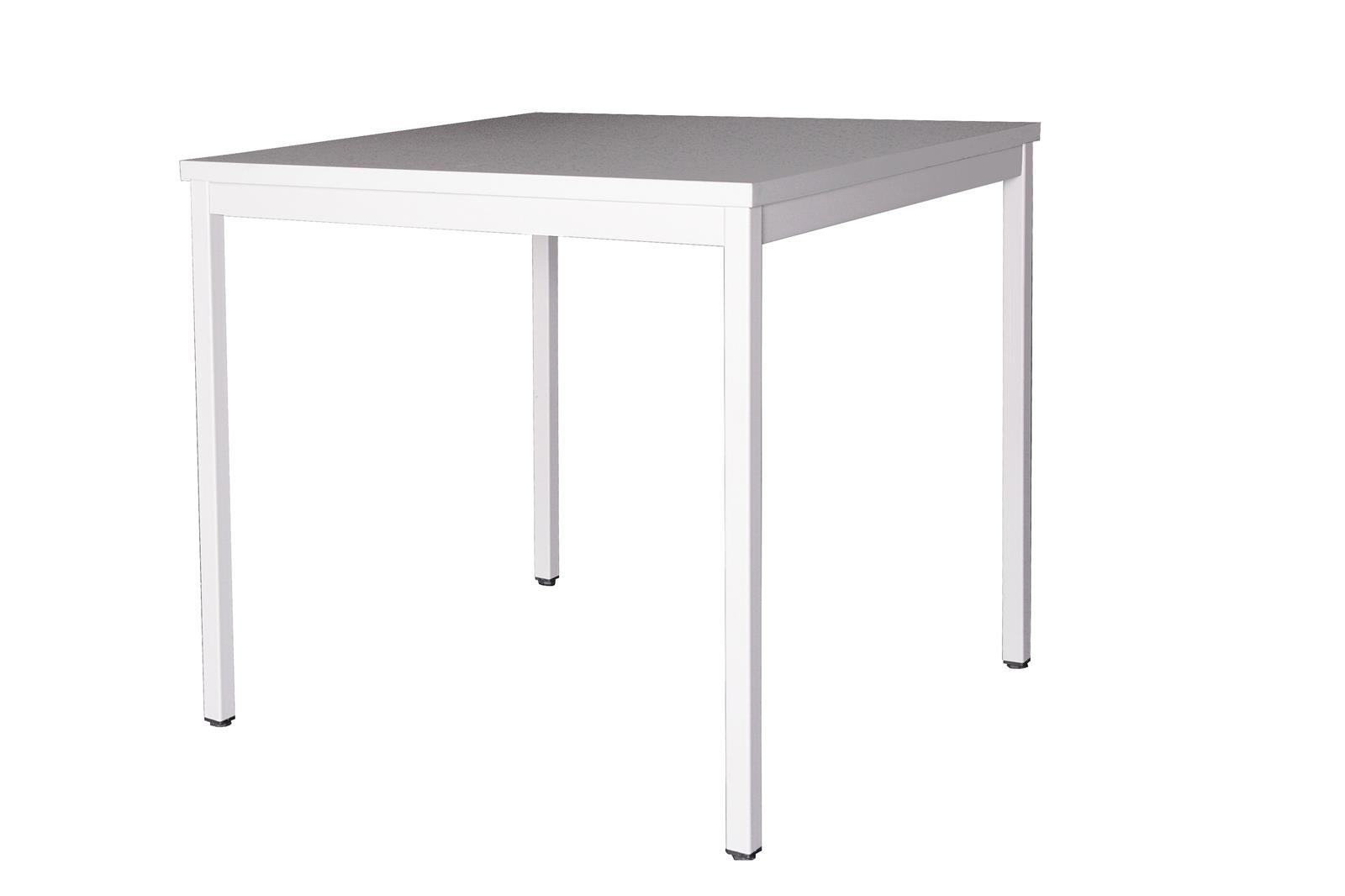 Schreibtisch Stahl LxB 80x80cm lichtgrau SZAGATO Made in Germany Schreibtisch höhenverstellbar Arbeitstisch Bürotisch Druckertisch Computertisch