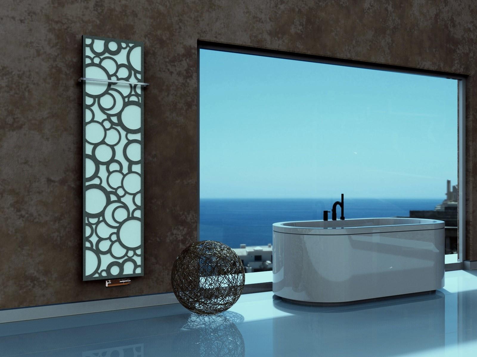 BADHEIZKÖRPER Design Kreta 3 180x47cm 1118 Watt anthrazit - moonstone (+1 Halter 15mm) SZAGATO Designheizkörper Mittelanschluss Handtuchwärmer