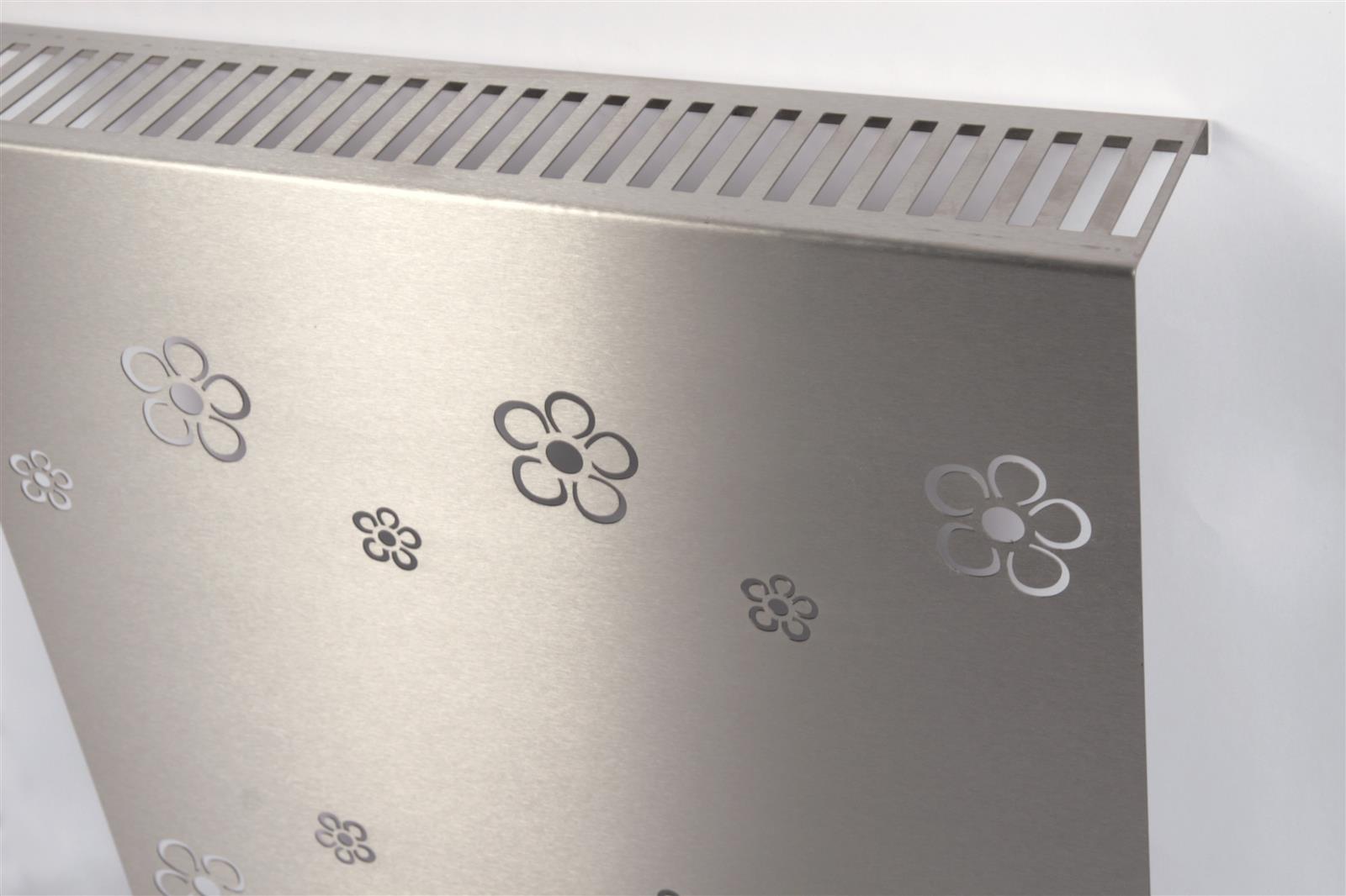 Heizkörperverkleidung Edelstahl 60 x 60cm Design Flower Frame (1 Stück) SZAGATO Heizungsverkleidung Verkleidung Heizkörper Abdeckung für Heizkörper