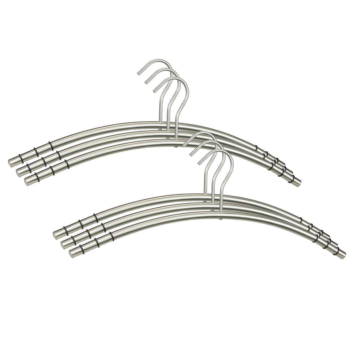 Kleiderbügel Edelstahl VE=6 Stück SZAGATO Edelstahl Kleiderbügel modern Hosenbügel Design Kleiderbügel Metall Hänger Garderobenbügel hochwertig