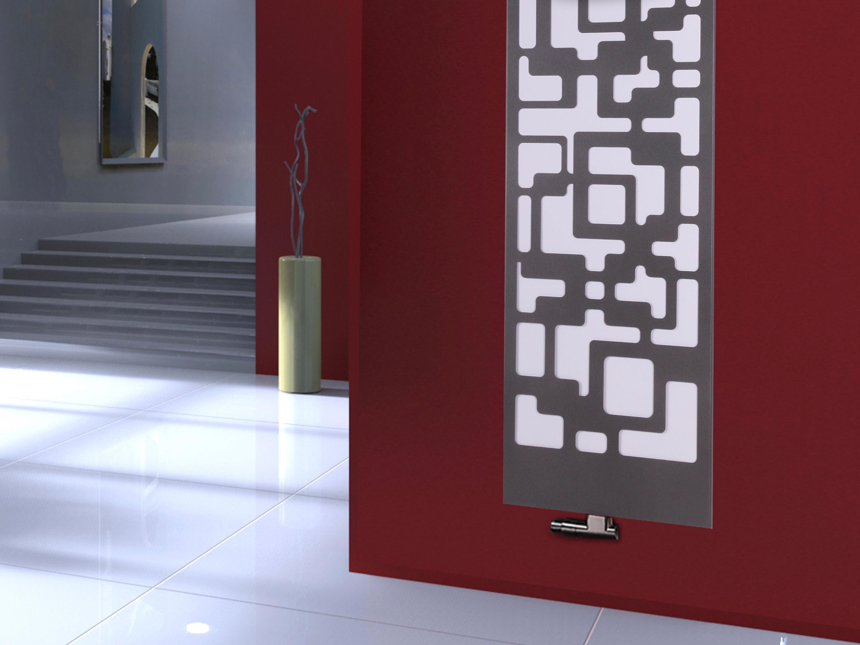 BADHEIZKÖRPER Design Downtown 2 120x47cm 799 Watt anthrazit - moonstone (+1 Halter 50mm) SZAGATO Designheizkörper mit Mittelanschluss Handtuchwärmer