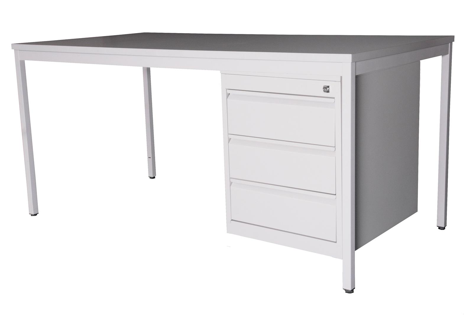 Schreibtisch 180cm SET + Unterbauschrank Profi 3 Schubladen grau SZAGATO Arbeitstisch Bürotisch Druckertisch Computertisch Schreibti günstig Büro