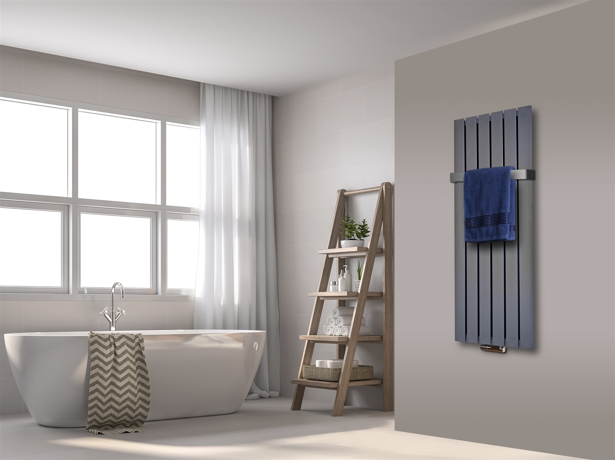 BADHEIZKÖRPER Design Peking 2 120x47cm 799 Watt Edelstahloptik + (+1 Halter 50mm) SZAGATO Handtuchheizkörper mit Mittelanschluss Handtuchwärmer