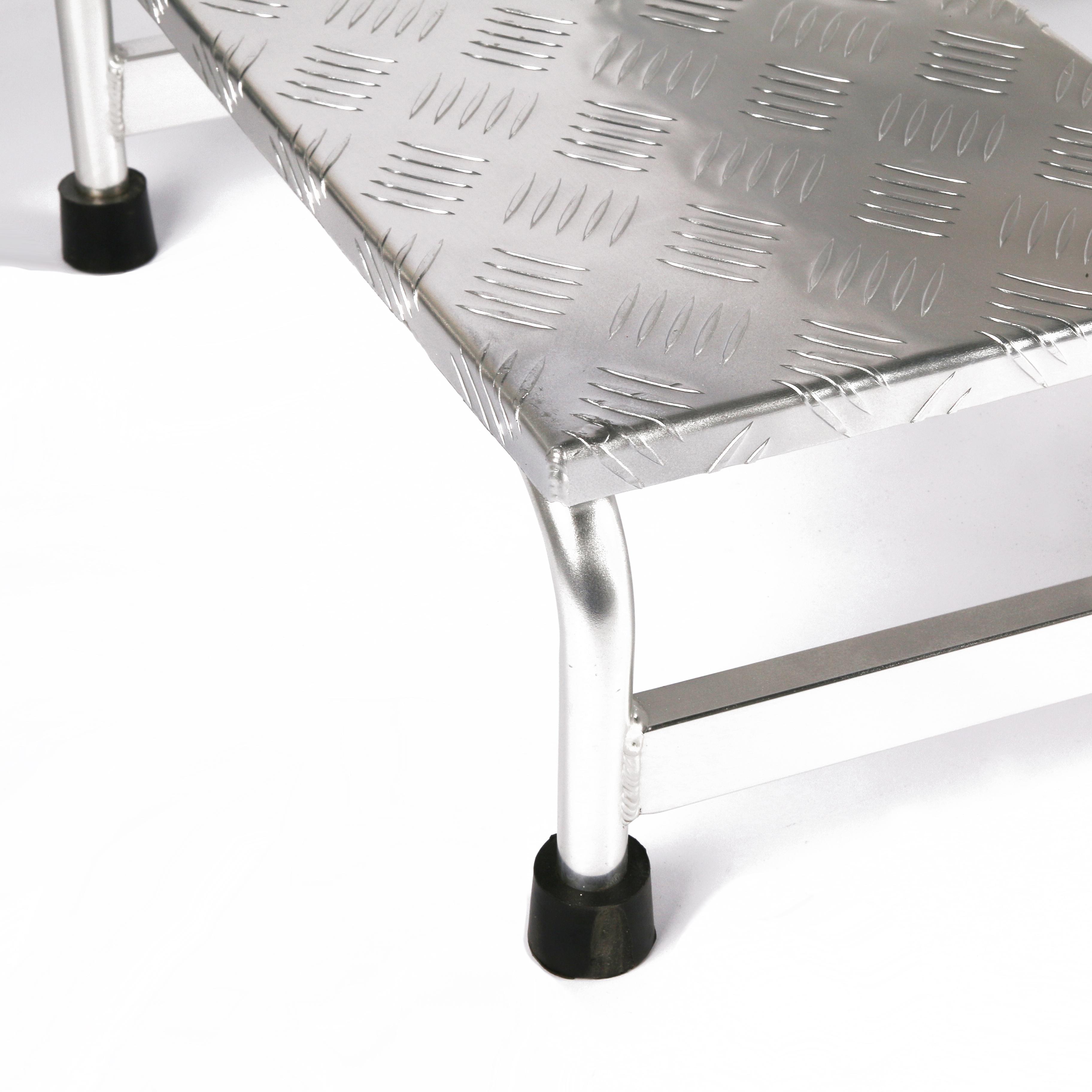 Podesttreppe ALU 3-stufig HxBxT 58x61x89cm SZAGATO mobiler Montagetritt ALU Montagetritte mit Plattform Stufentritt tragbare Treppe Treppenleiter