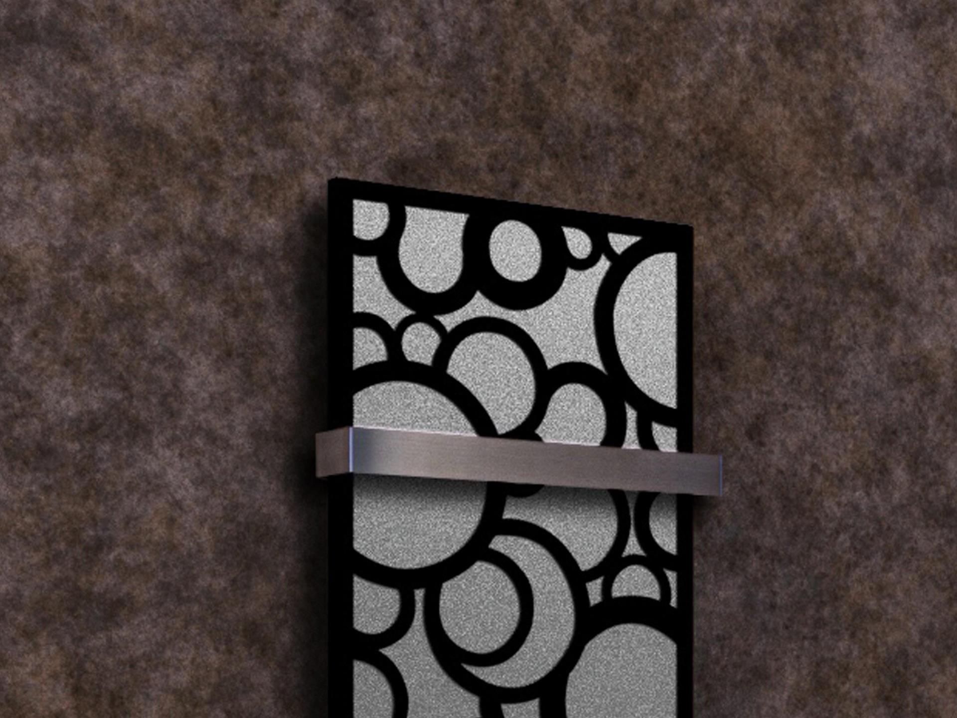 BADHEIZKÖRPER Design Kreta 2 120x47cm 799 Watt anthrazit moonstone schwarz (+1 Halter 50mm) SZAGATO Designheizkörper Mittelanschluss Handtuchwärmer