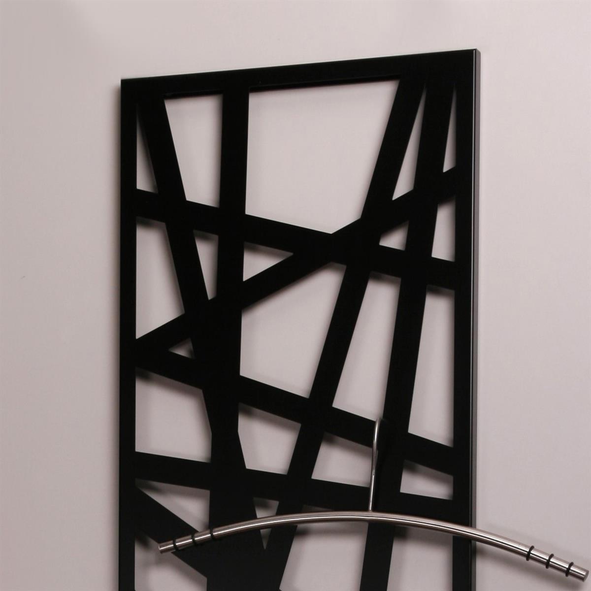 Wandgarderobe Design Stripes 140x40cm schwarz SZAGATO Made in Germany Garderobenpaneel Garderobenleiste Garderobenleisten Flurgarderobe Garderobe