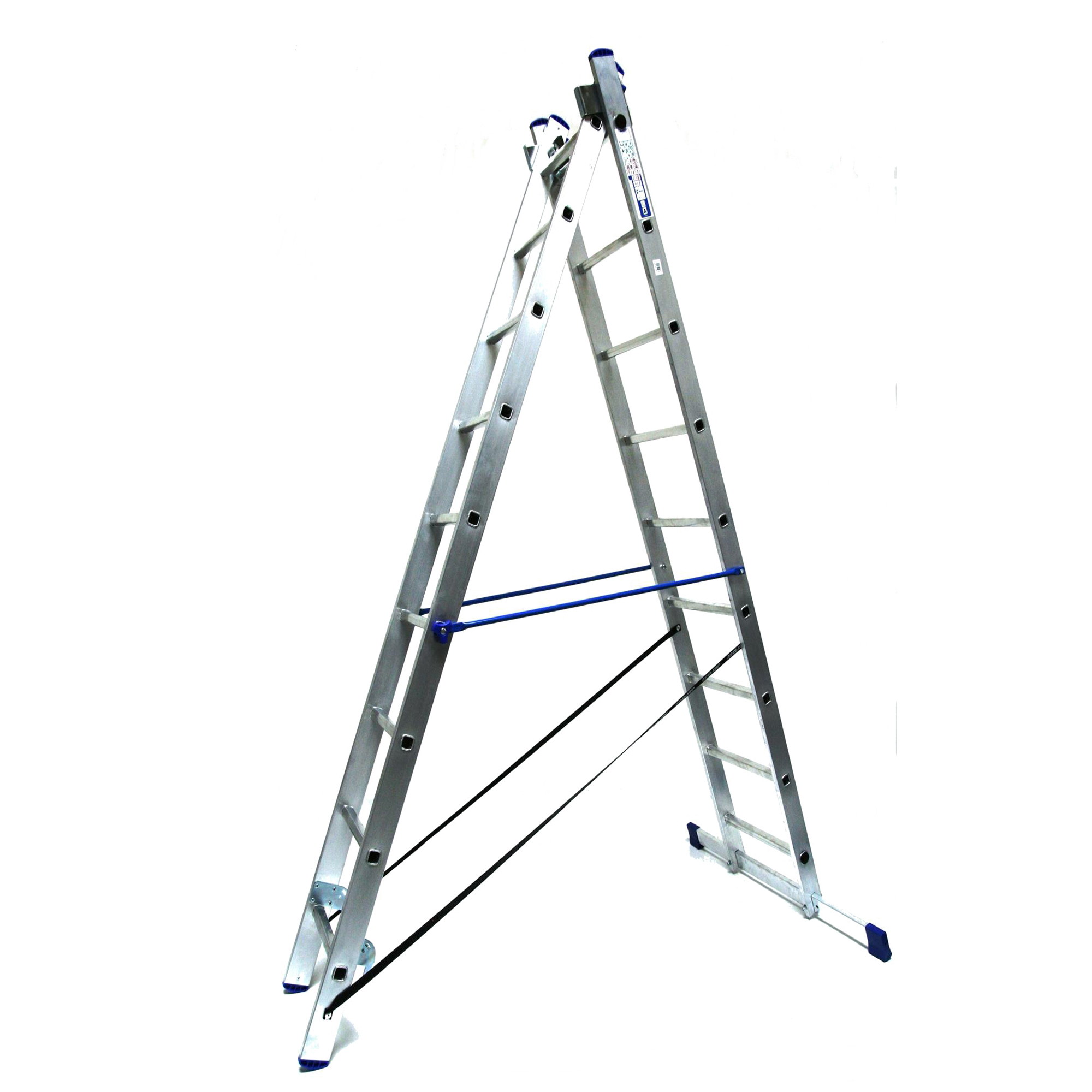 Schiebeleiter 2x10 Stufen Länge 4,5m 273x41cm ALU SZAGATO Schiebeleiter 2 teilig Stufenschiebeleiter Schiebeleiter Alu-Schiebeleiter Mekrzweckleiter