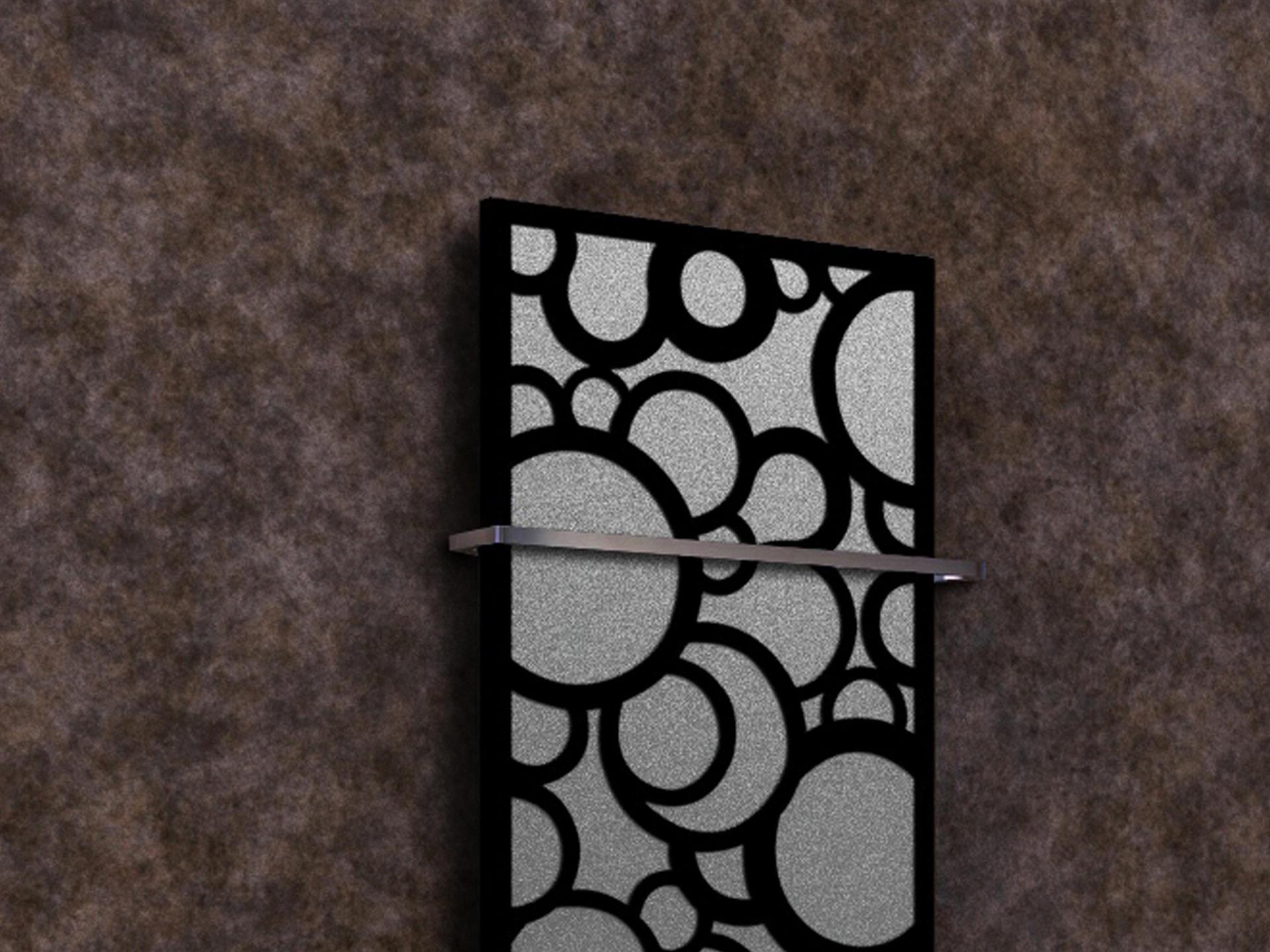 BADHEIZKÖRPER Design Kreta 2 120x47cm 799 Watt anthrazit moonstone schwarz (+1 Halter 15mm) SZAGATO Designheizkörper Mittelanschluss Handtuchwärmer