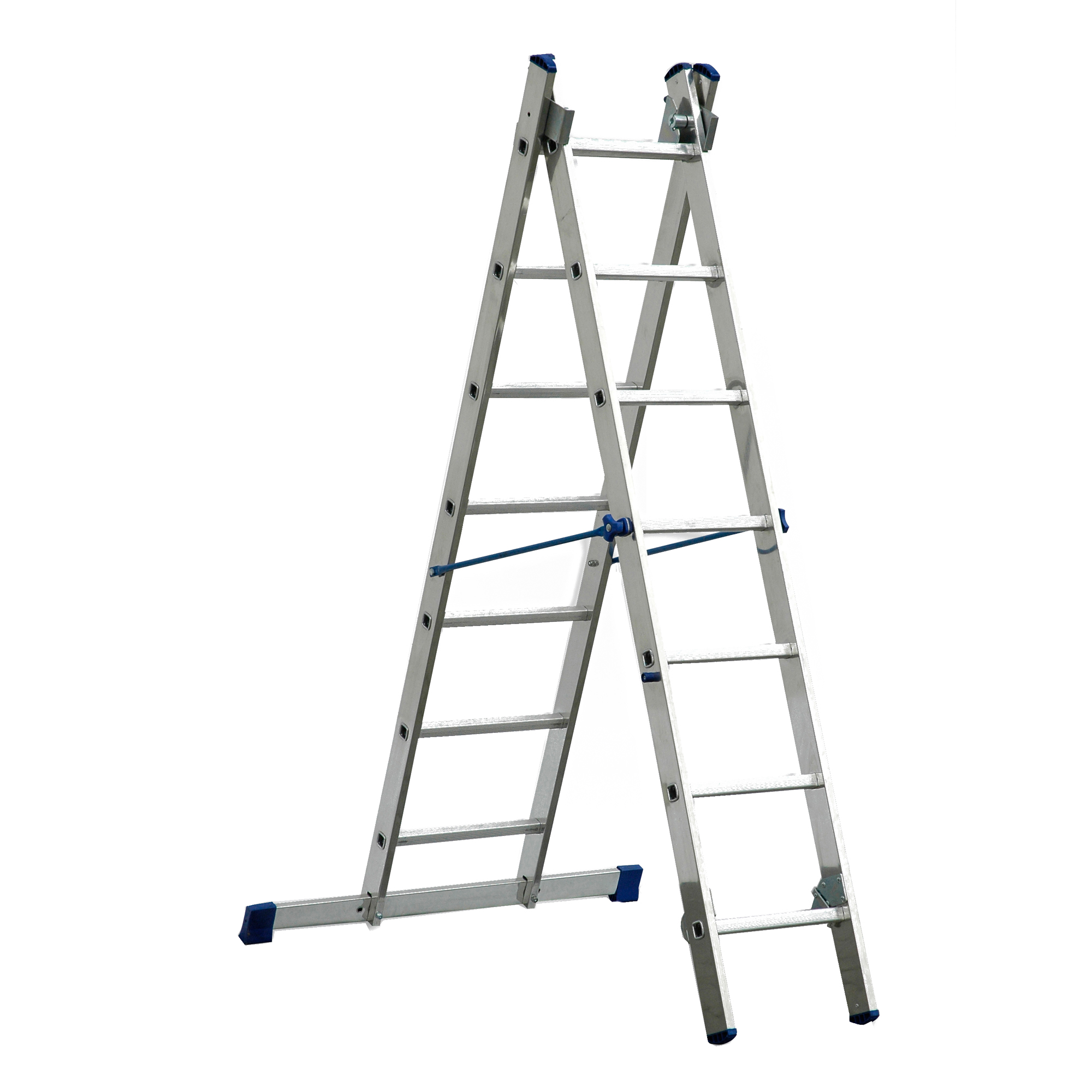 Schiebeleiter 2x7 Stufen Länge 3m 195x41cm ALU SZAGATO Schiebeleiter 2 teilig Stufenschiebeleiter Schiebeleiter Alu-Schiebeleiter Mekrzweckleiter