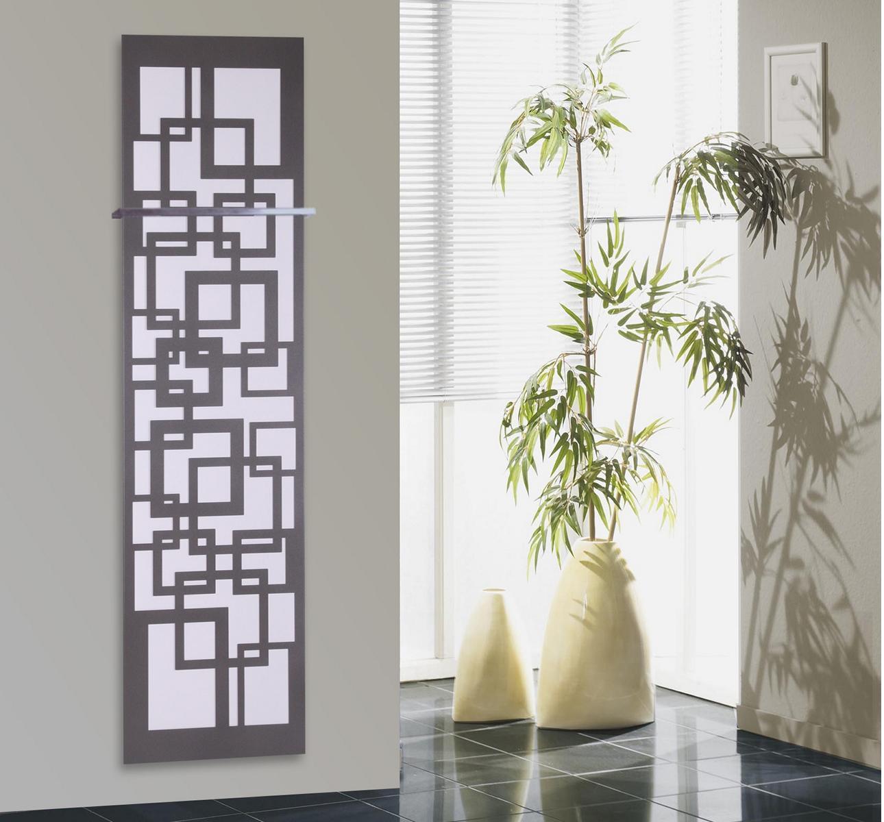 BADHEIZKÖRPER Design Quadrat 3 180x47cm 1118 Watt anthrazit - moonstone (+1 Halter 15mm) SZAGATO Designheizkörper mit Mittelanschluss Handtuchwärmer