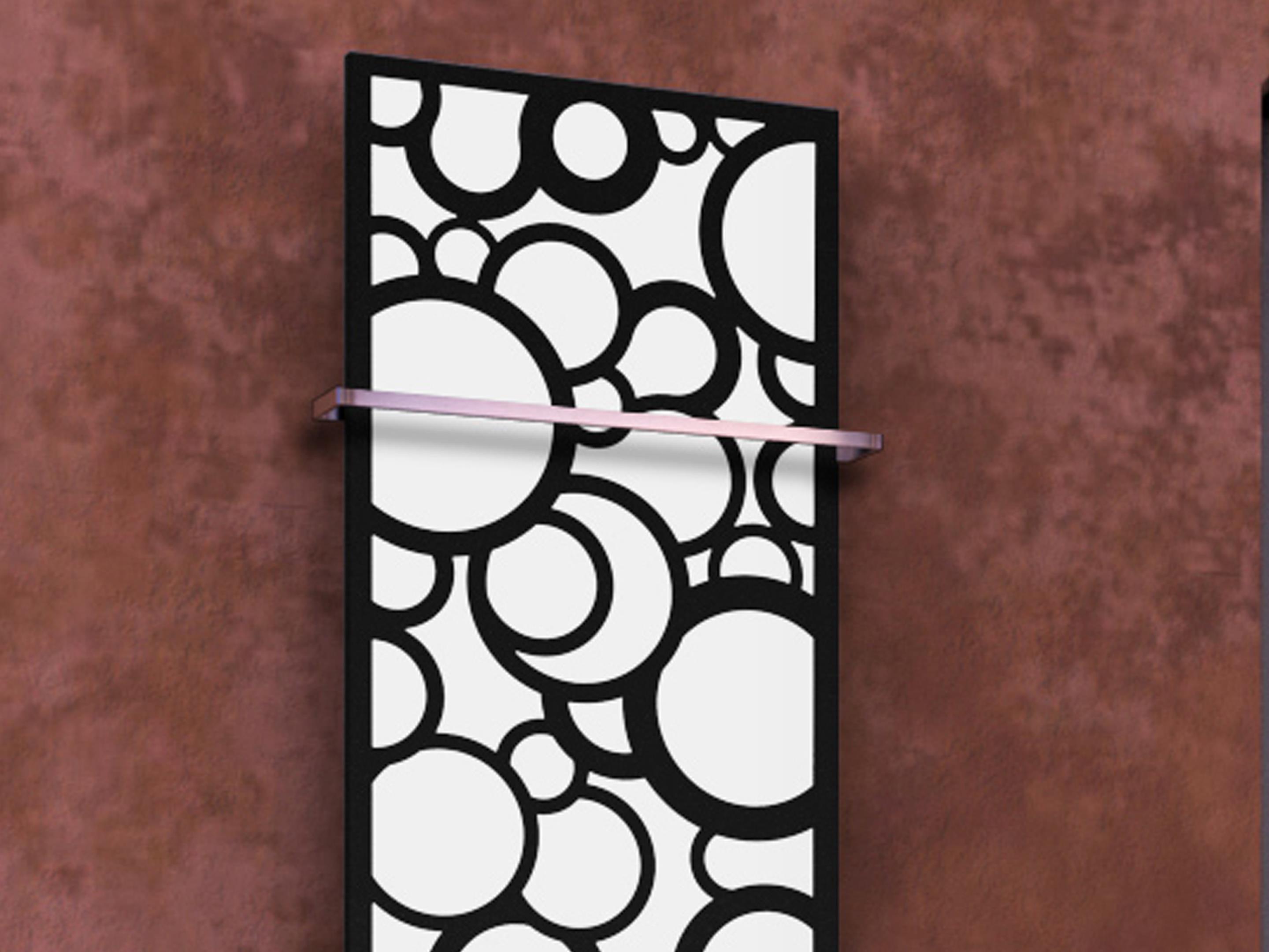 BADHEIZKÖRPER Design Kreta 3 180x47cm 1118 Watt schwarz +1 Halter 15mm SZAGATO Designheizkörper Handtuchheizkörper mit Mittelanschluss Handtuchwärmer