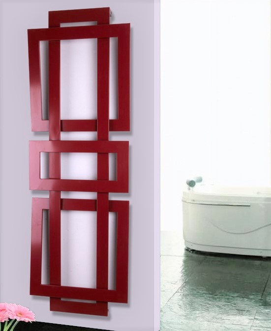 BADHEIZKÖRPER Design ART II (breite Version) 180x60cm 1019 Watt rot SZAGATO Designheizkörper Handtuchheizkörper mit Mittelanschluss Handtuchwärmer