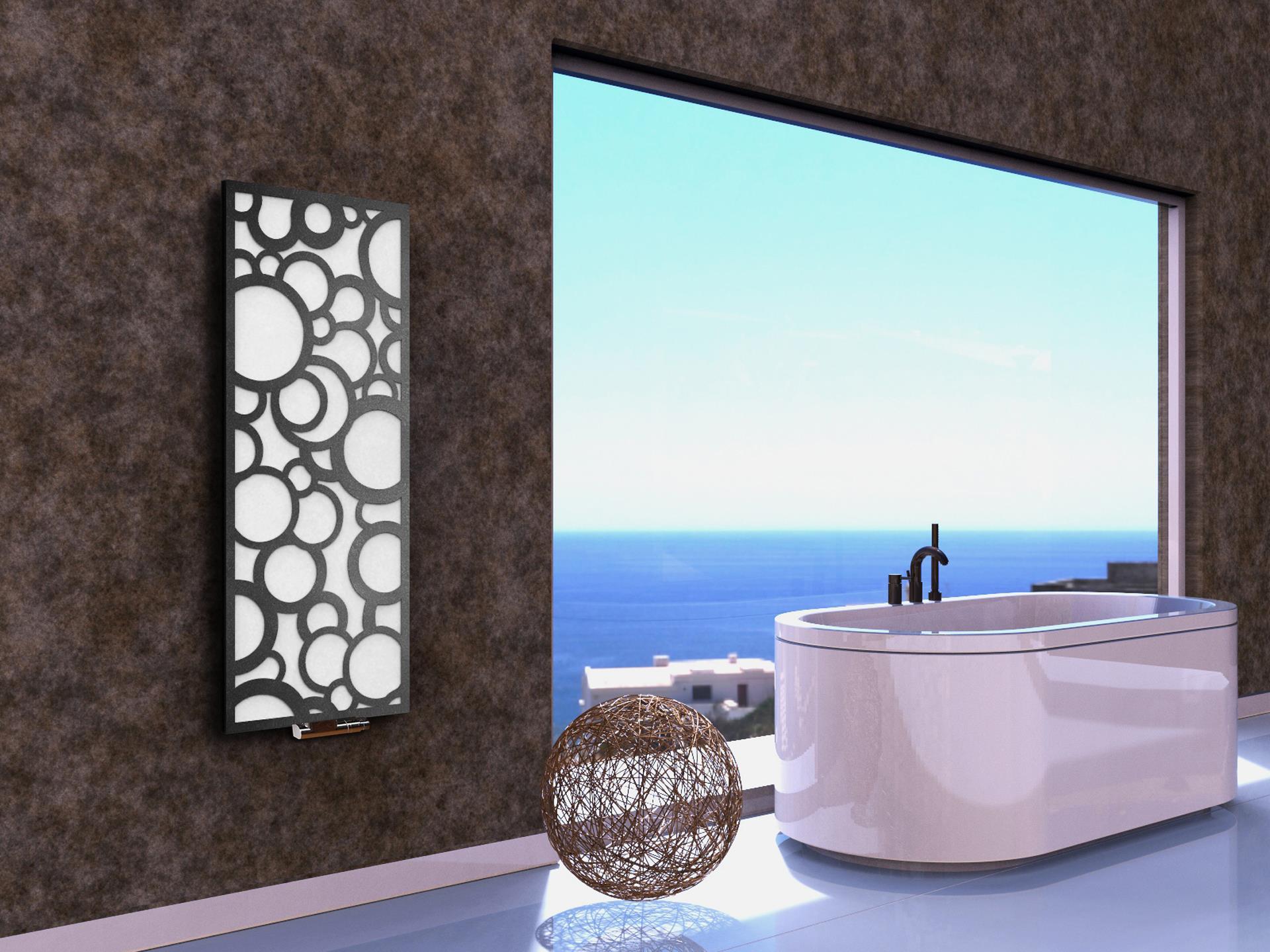 BADHEIZKÖRPER Design Kreta 2 120x47cm 799 Watt weiß anthrazit moonstone SZAGATO Designheizkörper Handtuchheizkörper Mittelanschluss Handtuchwärmer