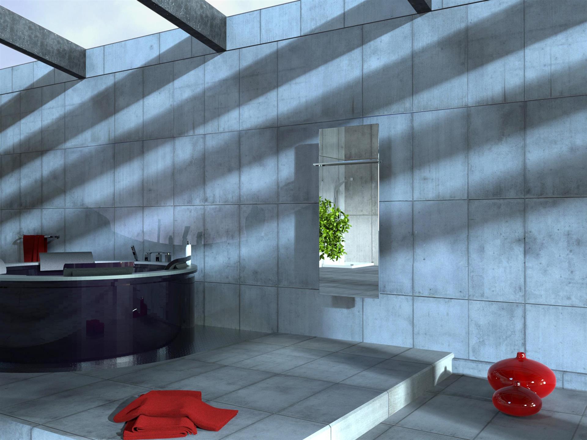 BADHEIZKÖRPER mit Spiegel Design Mirror 2 120x47cm 799 Watt Edelstahl 3D (+1 Halter glänzend 15mm) SZAGATO Heizkörper Mittelanschluss Handtuchwärmer