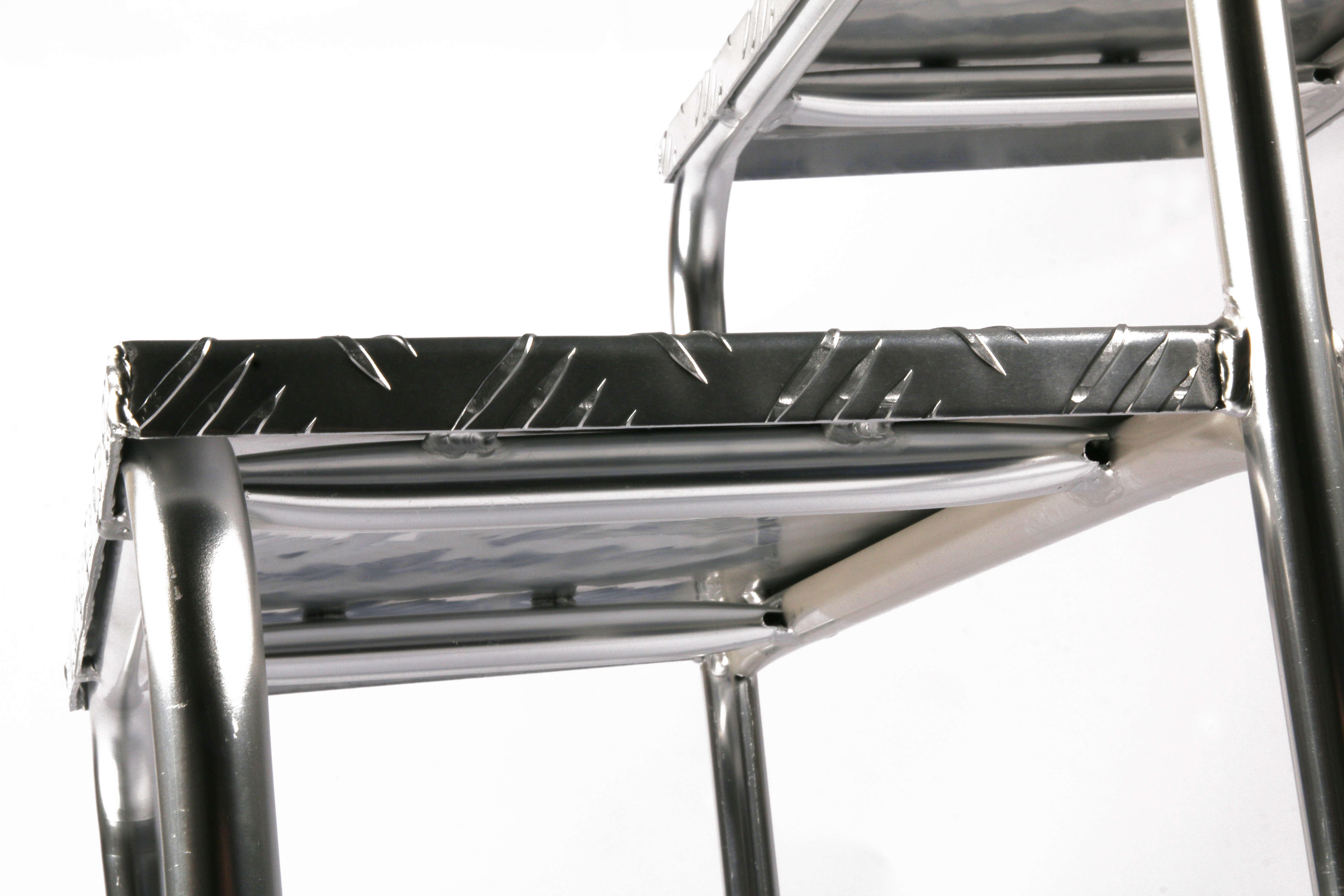 Podesttreppe ALU 5-stufig HxBxT 96x61x149cm SZAGATO mobiler Montagetritt ALU Montagetritte mit Plattform Stufentritt tragbare Treppe Treppenleiter