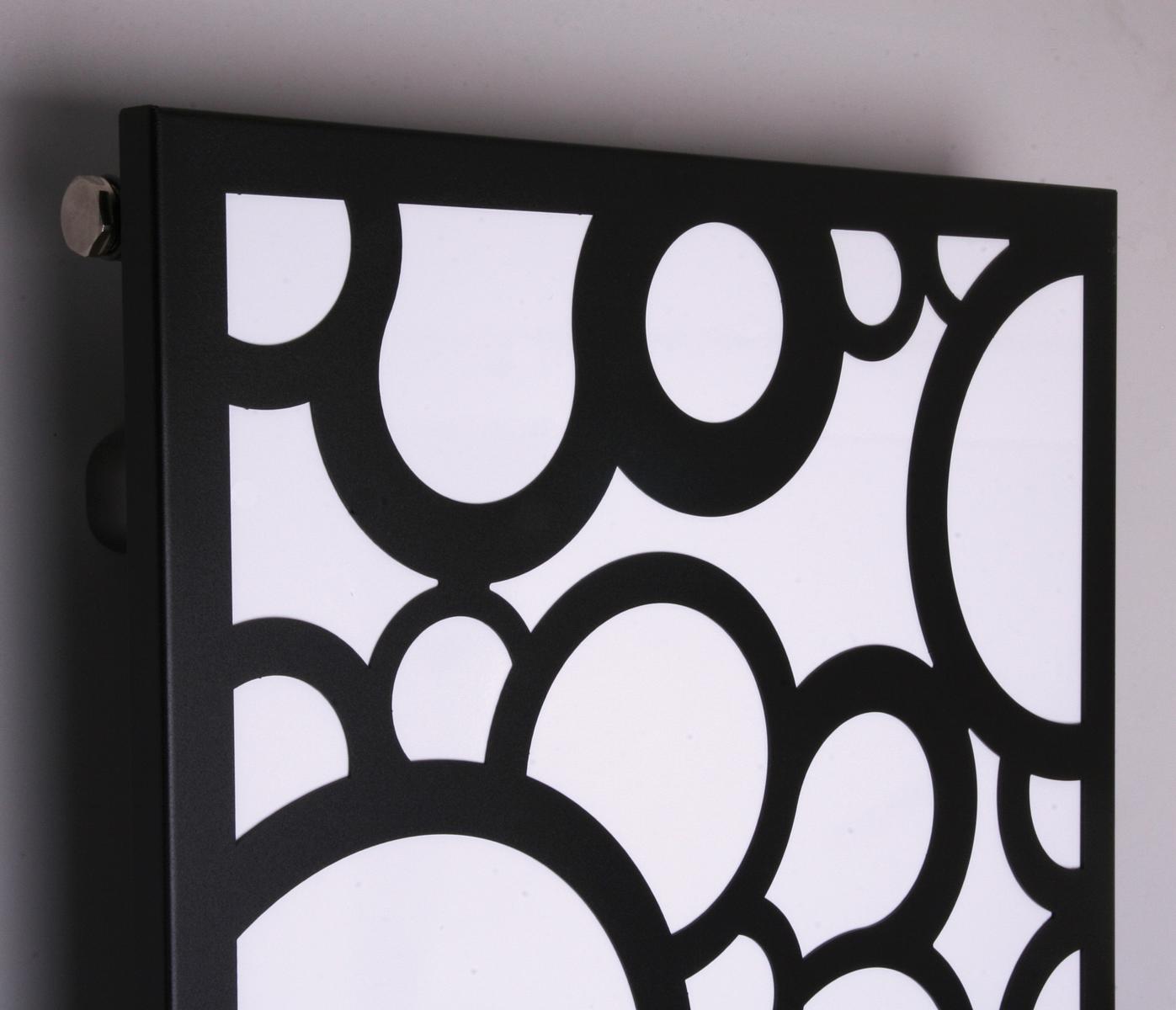 BADHEIZKÖRPER Design Kreta 2 120x47cm 799 Watt weiß schwarz +1 Halter 50mm SZAGATO Designheizkörper Handtuchheizkörper Mittelanschluss Handtuchwärmer