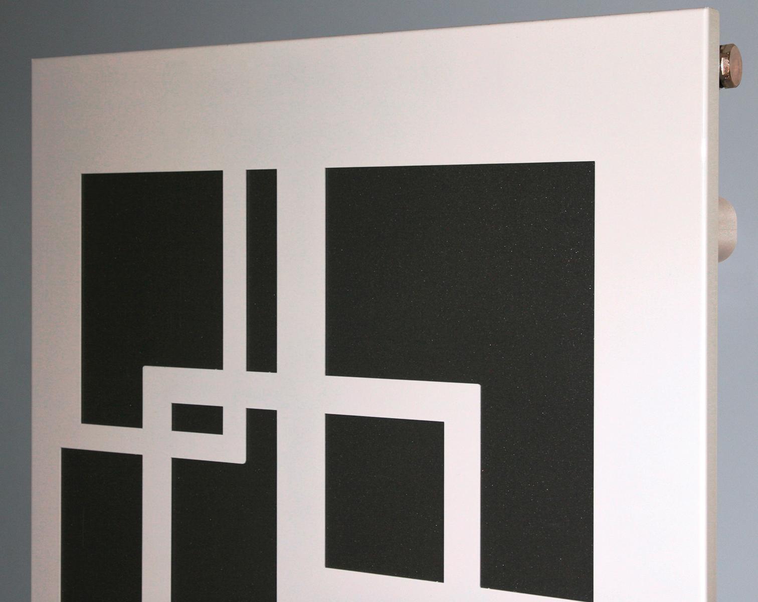 BADHEIZKÖRPER Design Quadrat 2 120x47cm 799Watt weiß + 1 Halter (50mm) SZAGATO Designheizkörper Handtuchheizkörper mit Mittelanschluss Handtuchwärmer