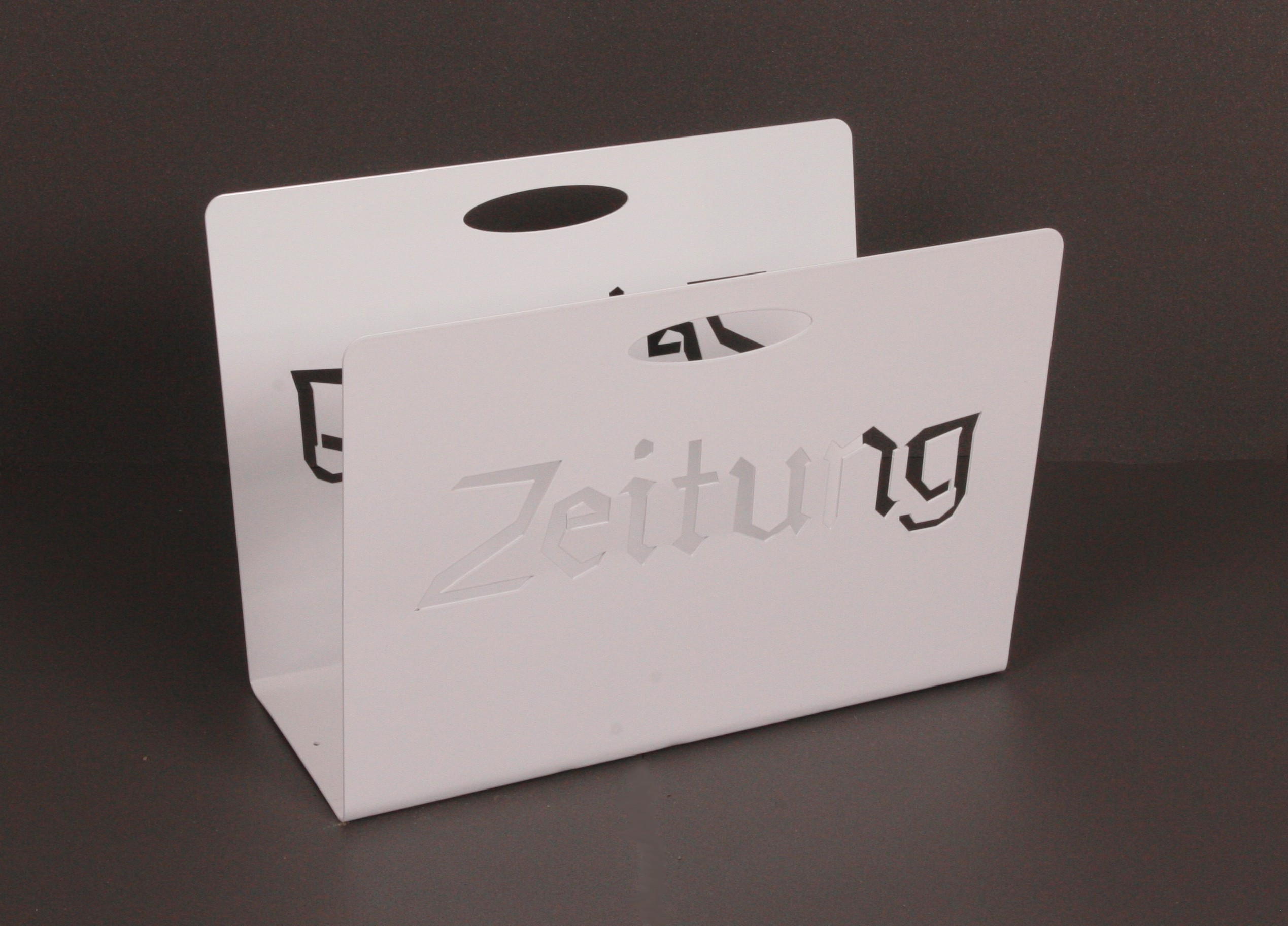 Zeitungsständer Classic 23x32x12cm weiß SZAGATO Made in Germany  Zeitschriftenständer Metall Zeitschriftenhalter Zeitungshalter modern