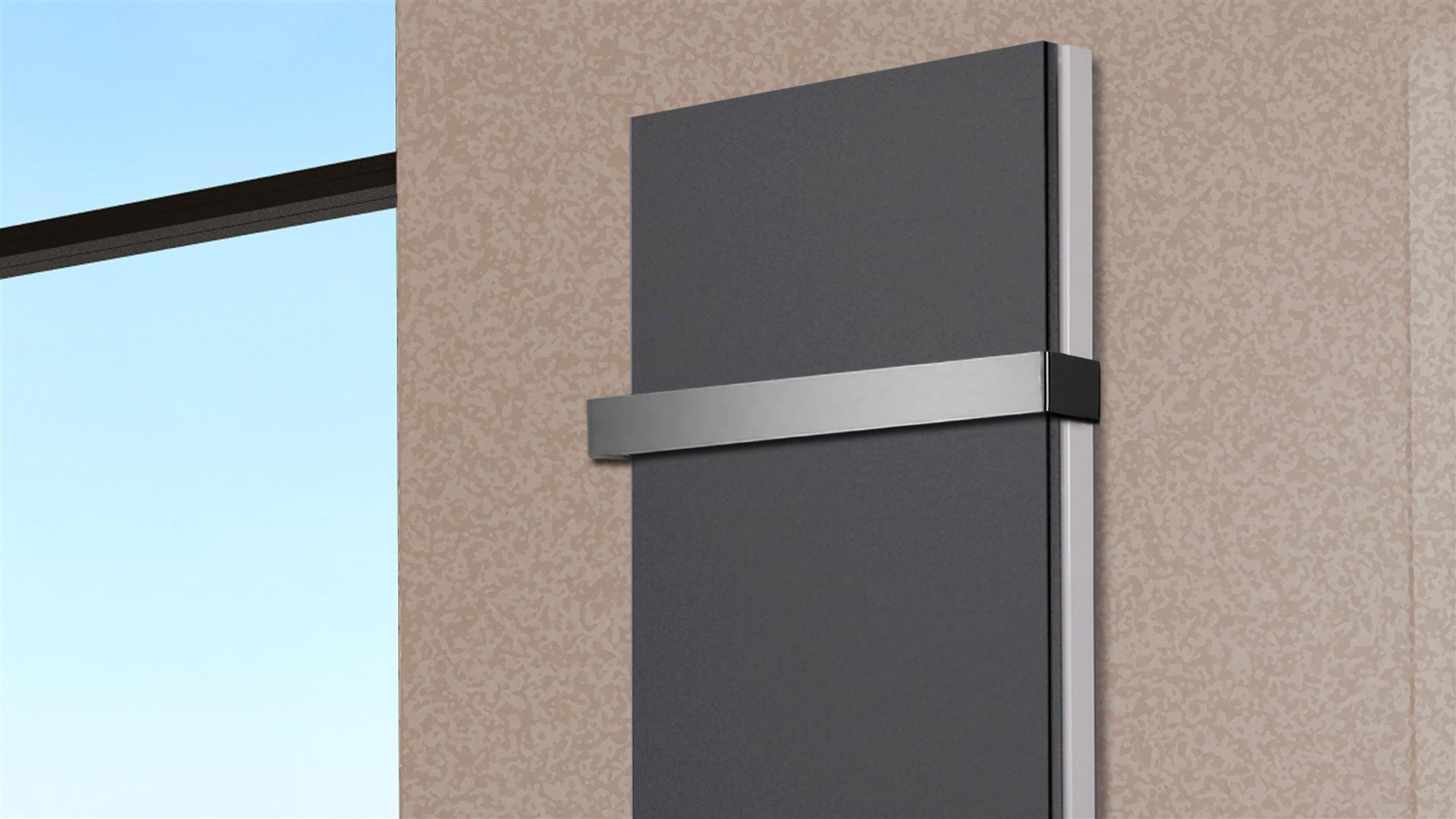 BADHEIZKÖRPER Design Mirror Steel 5 120x47cm 1458 Watt anthrazit (+1 Halter 50mm) SZAGATO Designheizkörper Handtuchheizkörper mit Mittelanschluss