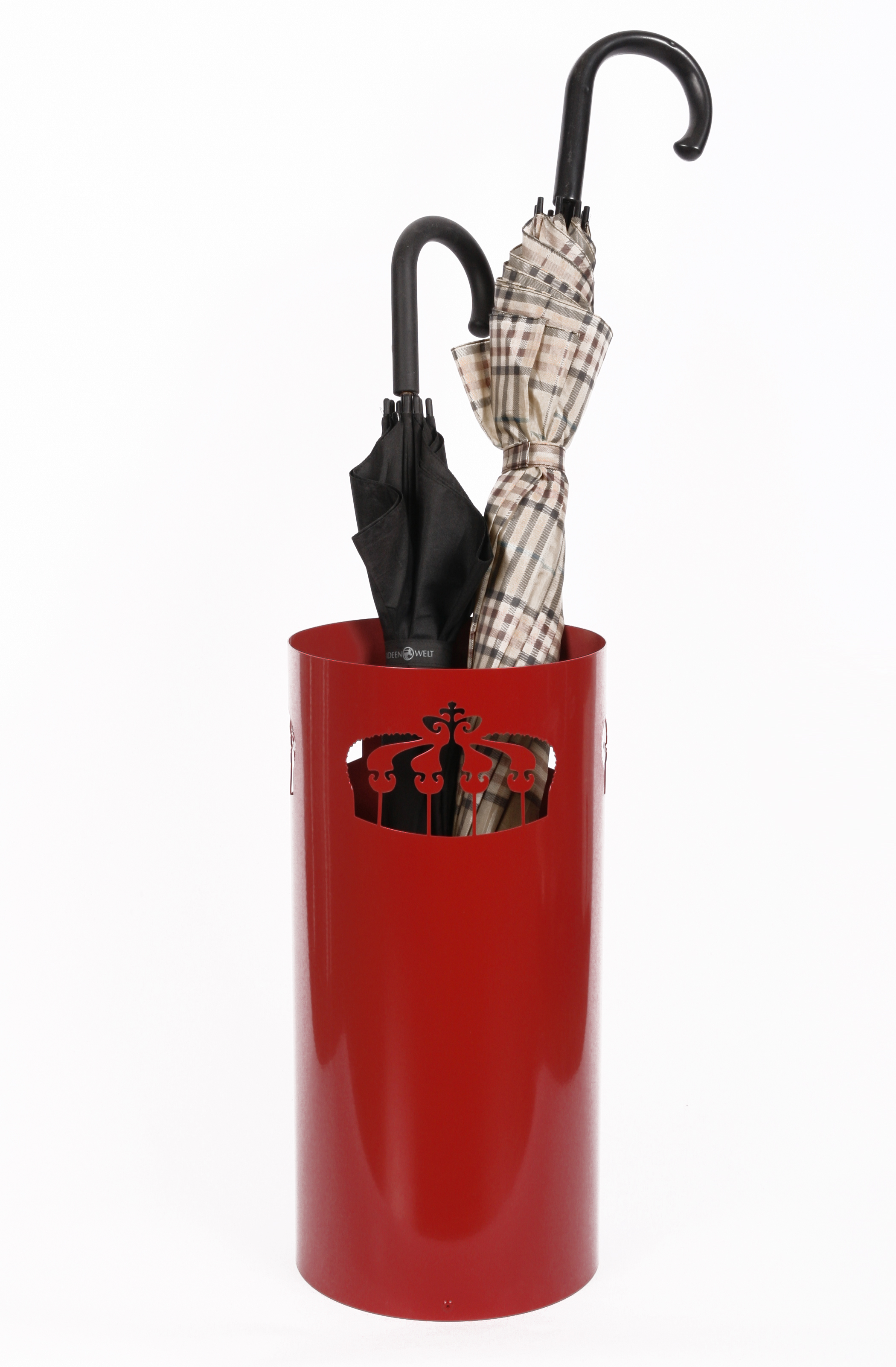 Schirmständer Crown 49xØ23cm rot (RAL 3002) SZAGATO Made in Germany moderner Regenschirmständer groß Schirmhalter Regenschirmhalter Design