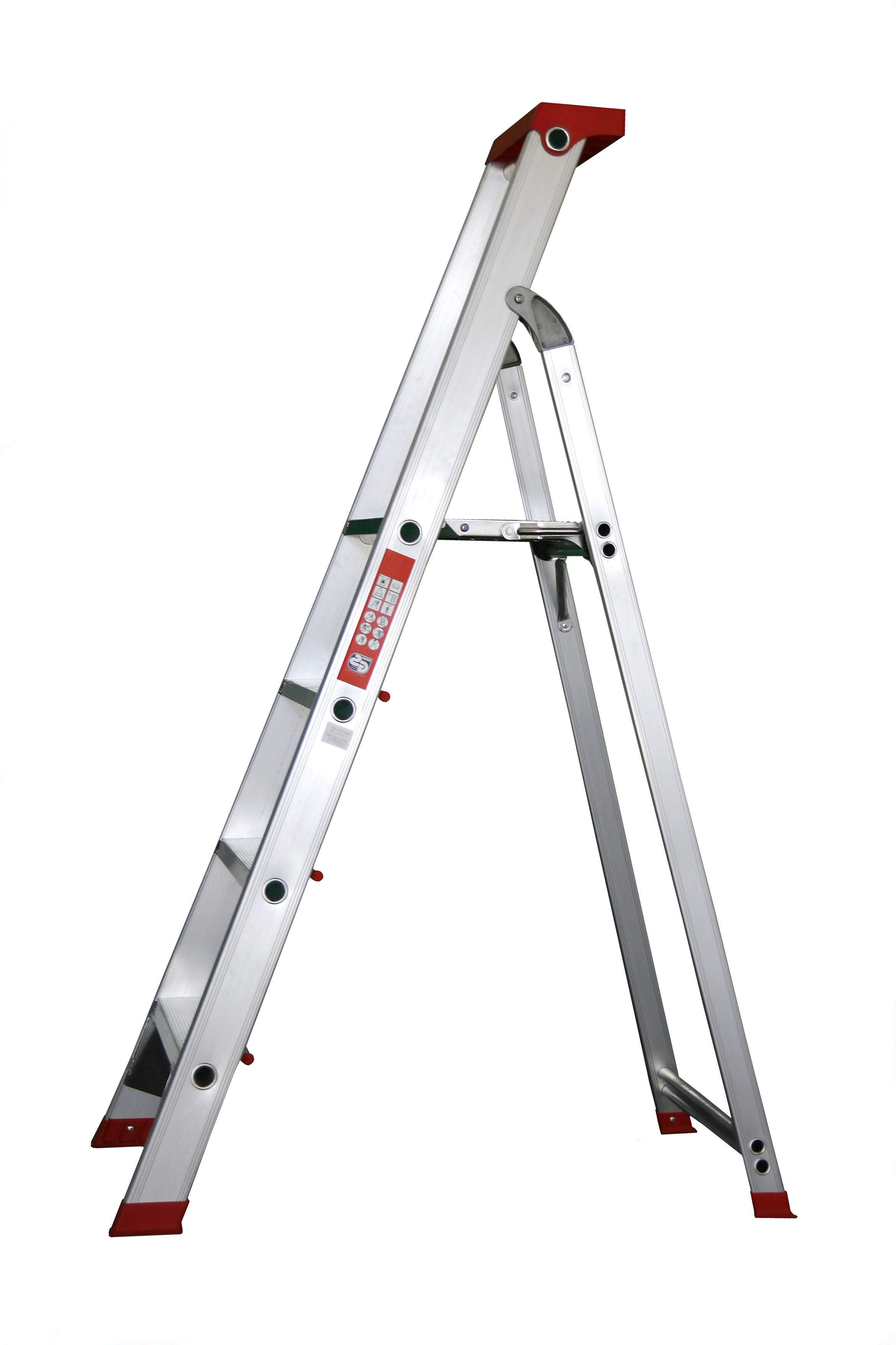 Stehleiter 4 Stufen Profi 176x54x16cm ALU SZAGATO 4 Stufen Leiter Alu Stehleiter 4-stufig Bockleiter 4 Stufen Haushaltsleiter 4 Stufen Alu-Stehleiter