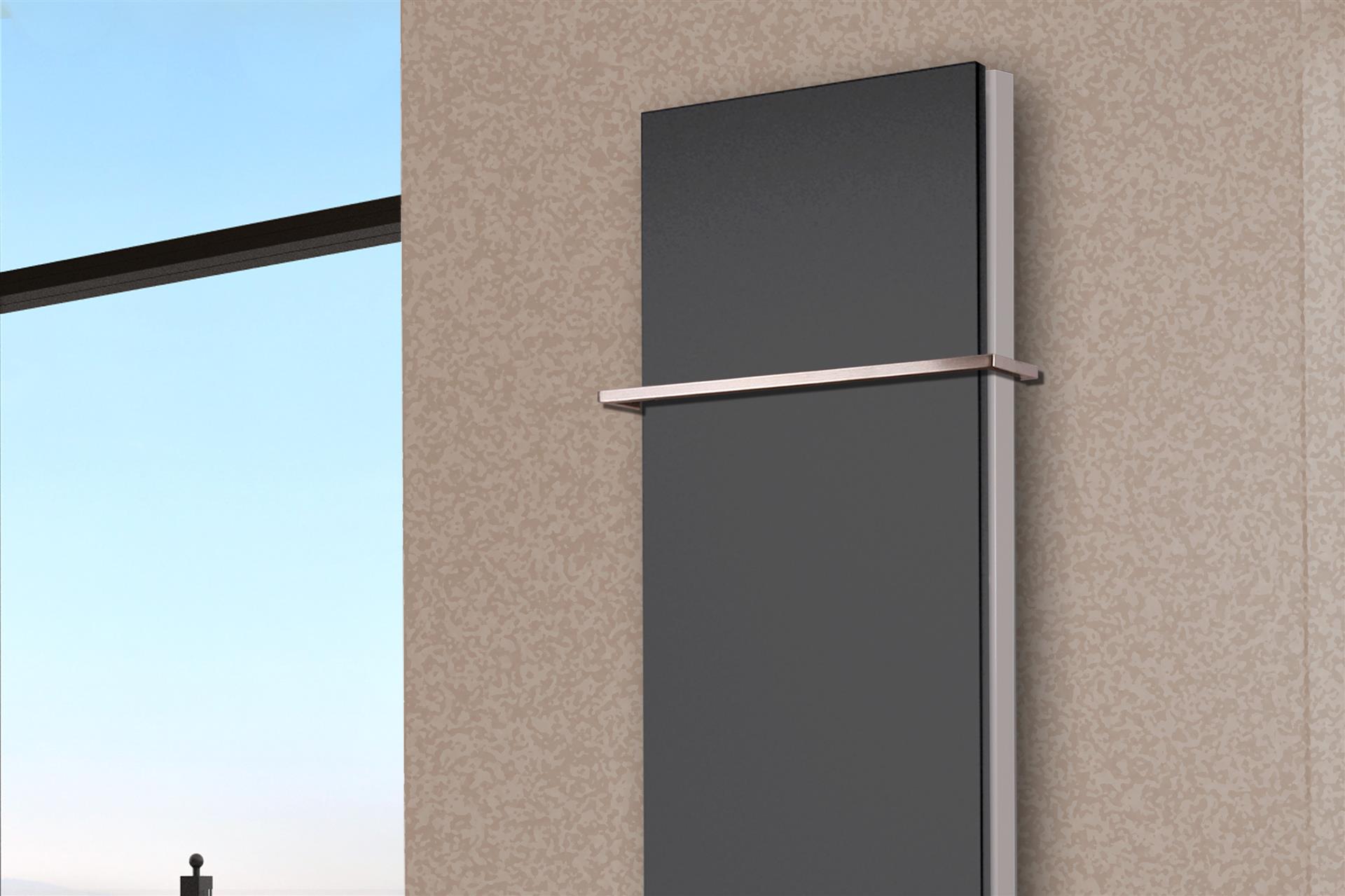 BADHEIZKÖRPER Design Mirror Steel 6 180x47cm 1964 Watt anthrazit (+1 Halter 15mm) SZAGATO Designheizkörper Handtuchheizkörper mit Mittelanschluss