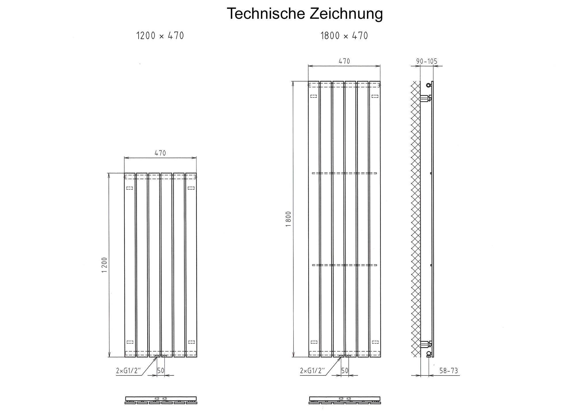 BADHEIZKÖRPER Design Flower 3 180x47cm 1118 Watt Edelstahl matt SZAGATO Designheizkörper Handtuchheizkörper mit Mittelanschluss Handtuchwärmer