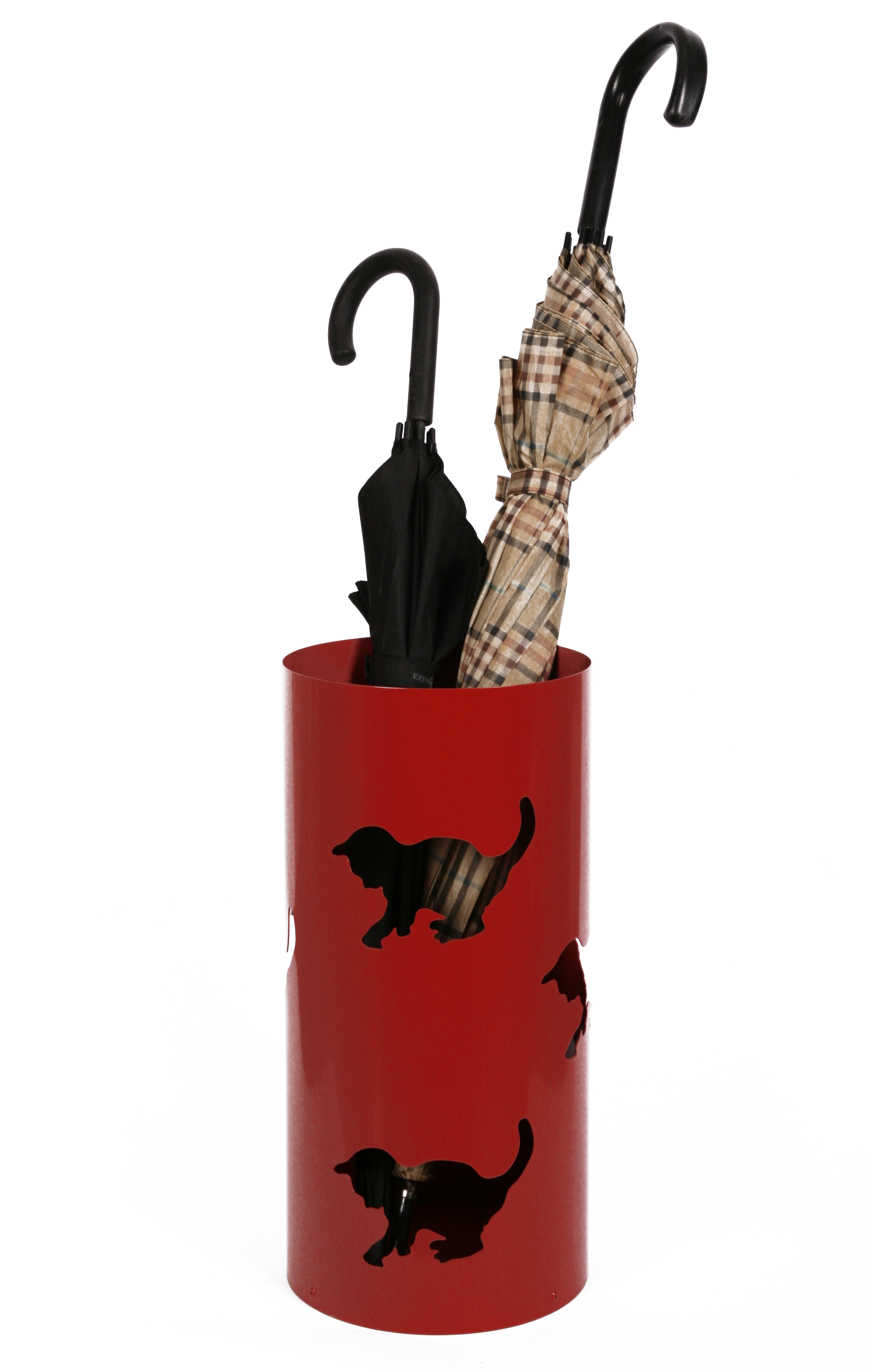 Schirmständer Katze 49xØ23cm rot (RAL 3002) SZAGATO Made in Germany moderner Regenschirmständer groß Schirmhalter Regenschirmhalter Design