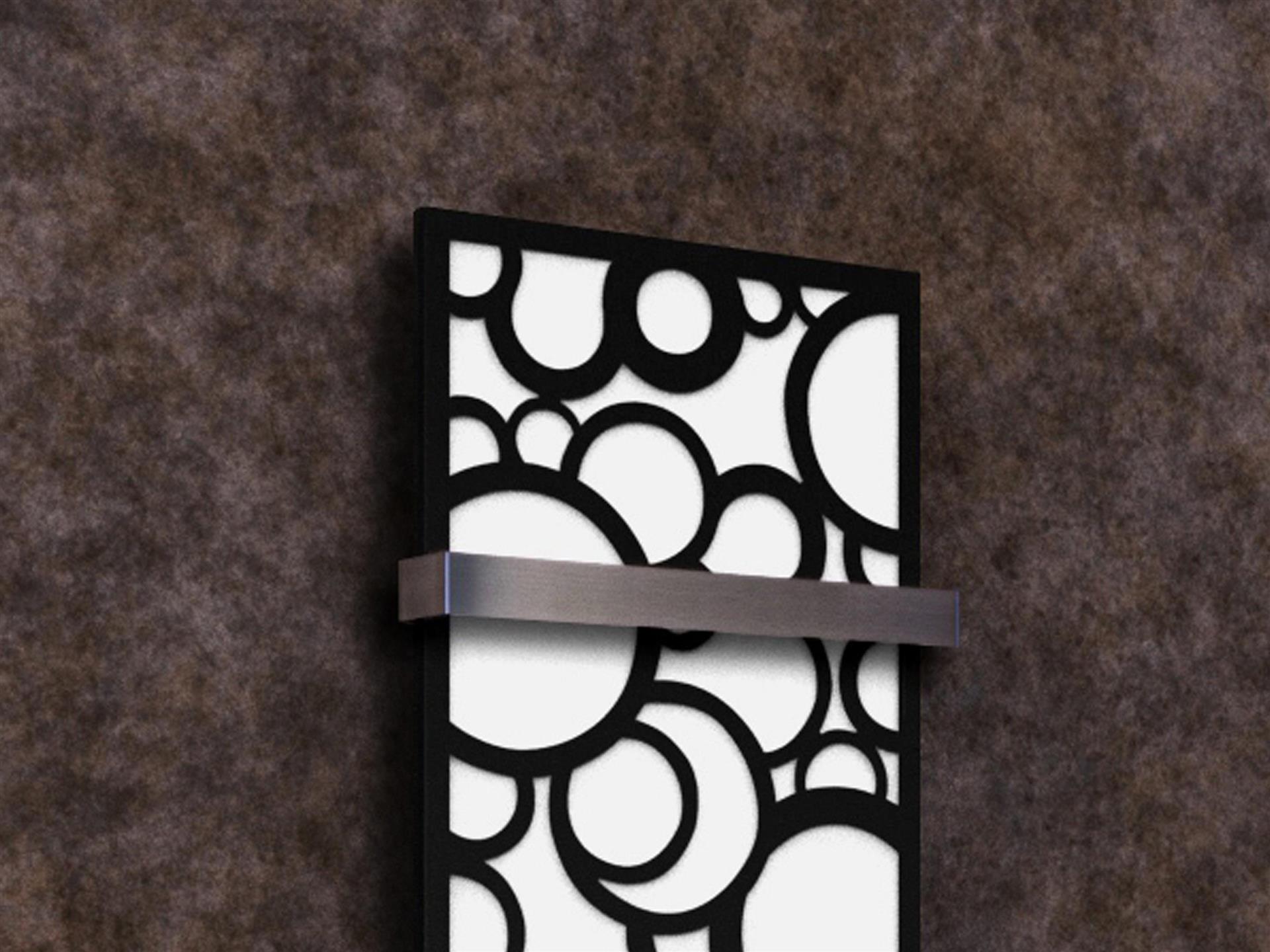 BADHEIZKÖRPER Design Kreta 2 120x47cm 799 Watt weiß schwarz +1 Halter 50mm SZAGATO Designheizkörper Handtuchheizkörper Mittelanschluss Handtuchwärmer