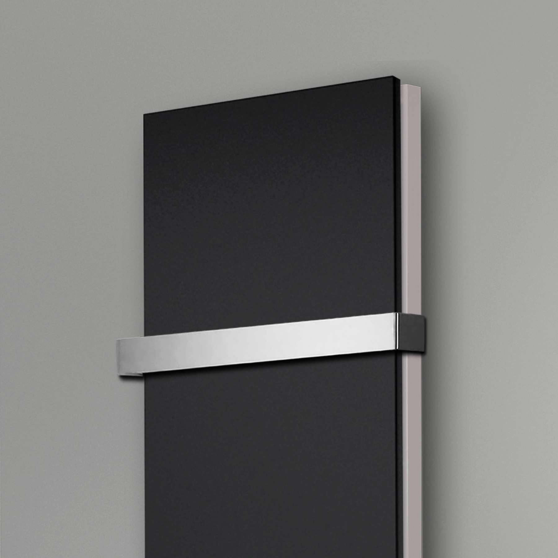 BADHEIZKÖRPER Design Mirror Steel 6 180x47cm 1964 Watt schwarz + (+1 Halter 50mm) SZAGATO Designheizkörper Handtuchheizkörper mit Mittelanschluss