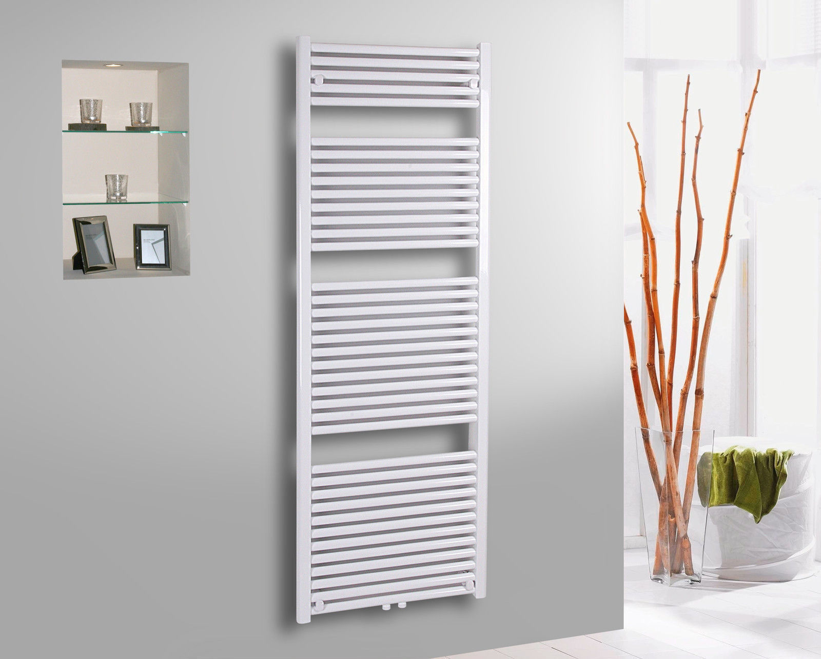 BADHEIZKÖRPER Design Bremen 3 177x60cm 1450 Watt weiß SZAGATO Handtuchheizkörper Mittelanschluss Handtuchwärmer Mittelanschluss