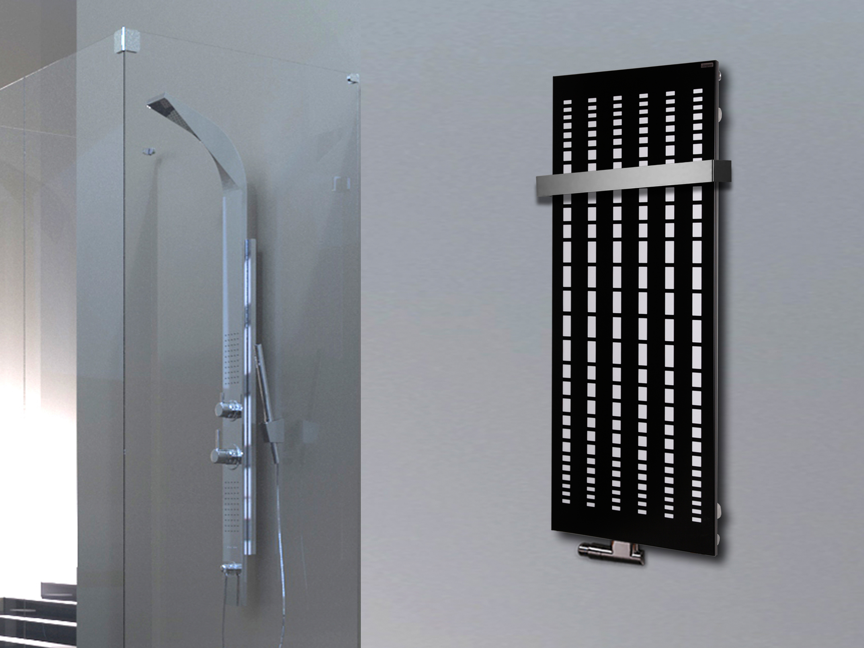 BADHEIZKÖRPER Design broken Mirror 2 120x47cm 799 Watt schwarz (+1 Halter 50mm) SZAGATO Designheizkörper Handtuchheizkörper mit Mittelanschluss BADHEIZKÖRPER Design broken Mirror 2 120x47cm 799 Watt schwarz (+1 Halter 50mm) SZAGATO Designheizkörper Handtuchheizkörper mit Mittelanschluss