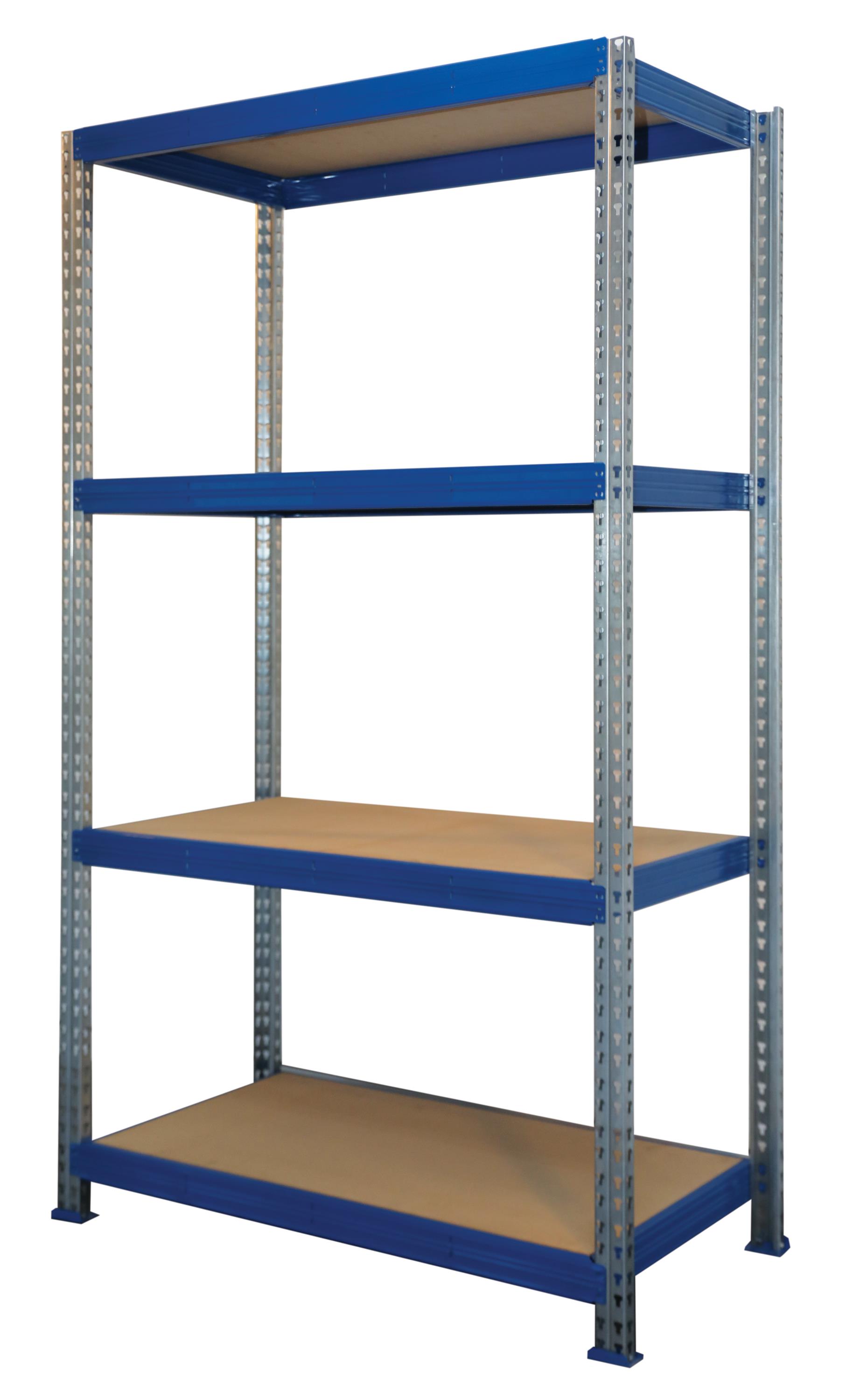 Weitspannregal Regalsystem 600 kg Anbauregal 240x160x60cm 4 Böden blau SZAGATO Weitspann Regal 60 cm Metallregal Fachbodenregal Schwerlastregal