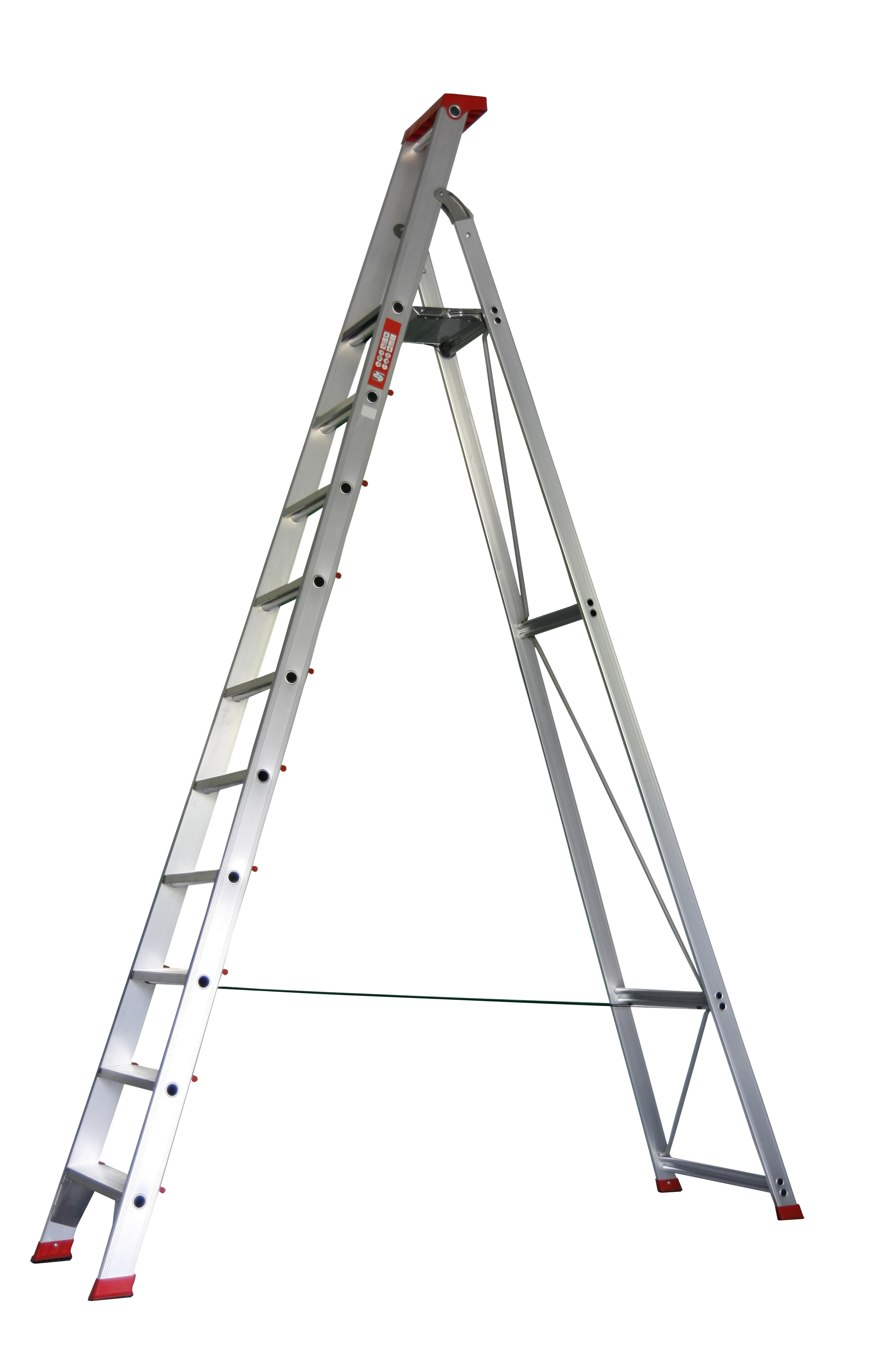 Stehleiter 10 Stufen Profi 338x75x16cm Alu SZAGATO 10 Stufen Leiter Alu Stehleiter 10-stufig Bockleiter 10 Stufen Haushaltsleiter 10 Stufen