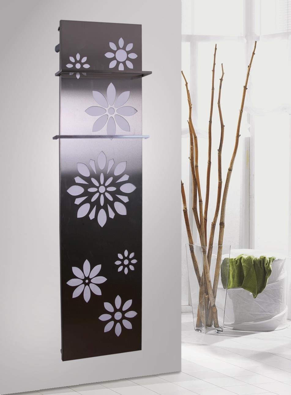 BADHEIZKÖRPER Design Flower 3 180x47cm 1118 Watt Edelstahl matt (+2 Halter 15mm) SZAGATO Designheizkörper Handtuchheizkörper mit Mittelanschluss