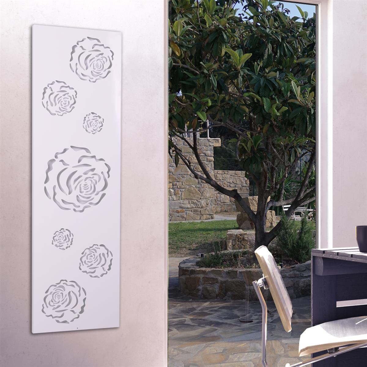 Wandgarderobe Design Rose 140x40cm weiß SZAGATO Made in Germany Garderobenpaneel Garderobenleiste Garderobenleisten Flurgarderobe Garderobe Flur