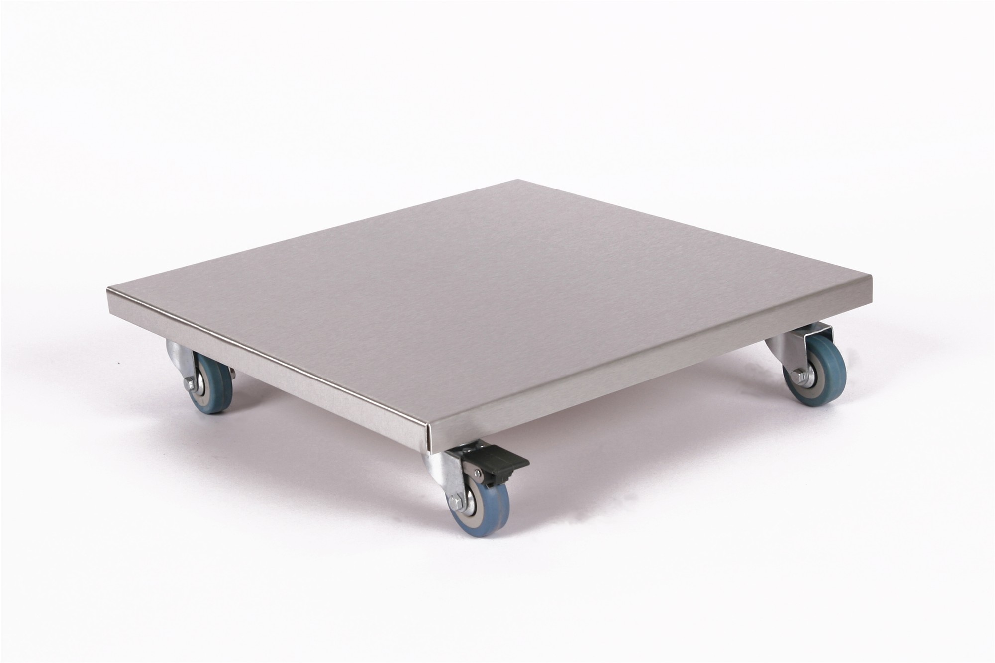Rollbrett Pflanzenroller 40x40cm Edelstahl 150kg PU-Rolle + Bremse SZAGATO Made in Germany Blumenuntersetzer Möbelroller Blumenroller Transportroller