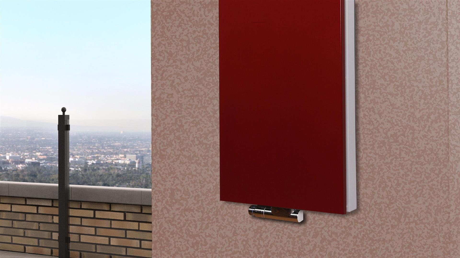 BADHEIZKÖRPER Design Mirror Steel 6 180x47cm 1964Watt rot (+1 Halter 15mm) SZAGATO Designheizkörper Handtuchheizkörper Mittelanschluss Handtuchwärmer