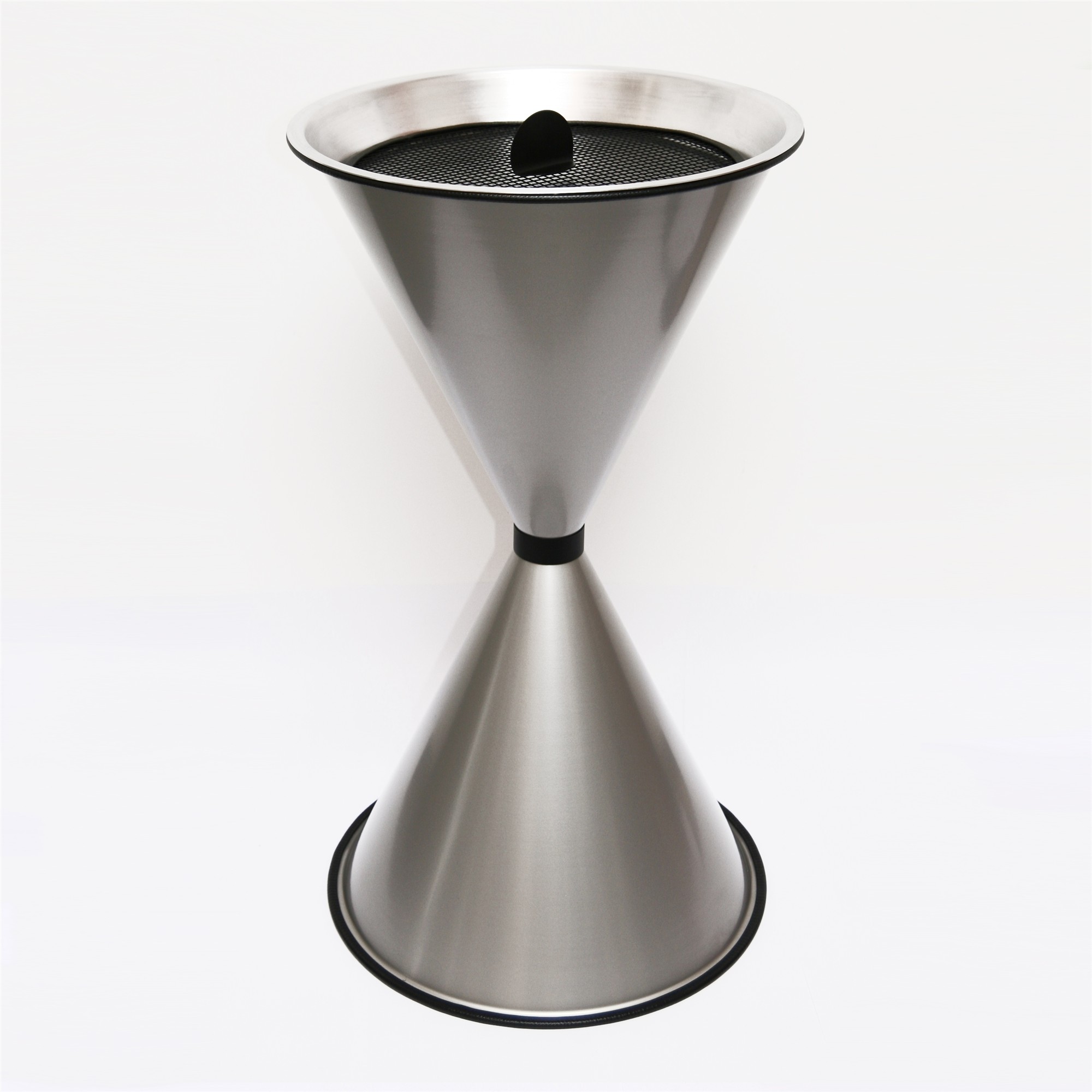 Aschenbecher Standascher Diabola 71x40cm silber SZAGATO Made in Germany Aschenbecher für draußen mit Deckel Standaschenbecher Stand Aschenbecher