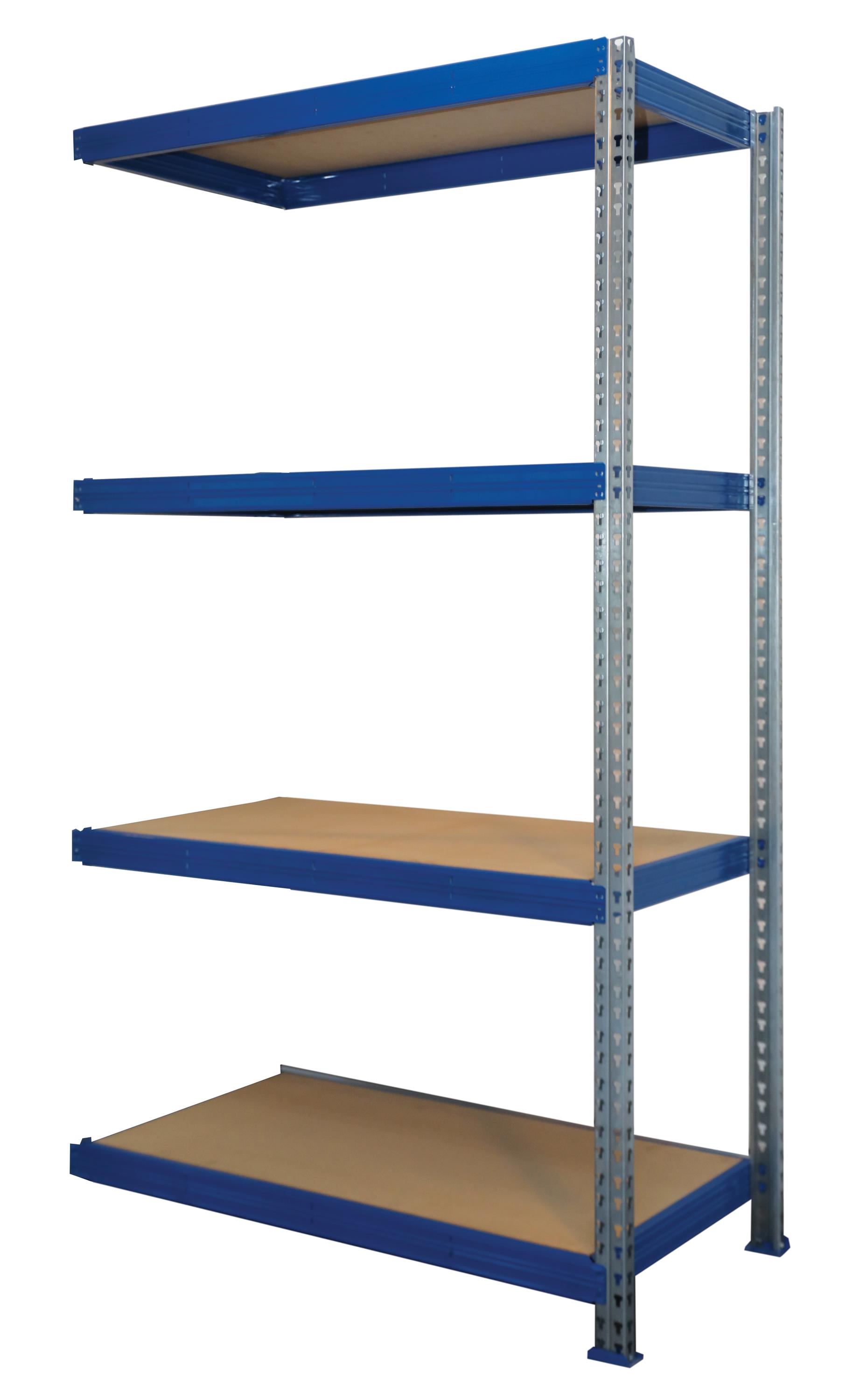 Weitspannregal Regalsystem 600 kg Anbauregal 200x160x60cm 4 Böden blau SZAGATO Weitspann Regal 60 cm Fachbodenregal Schwerlastregal