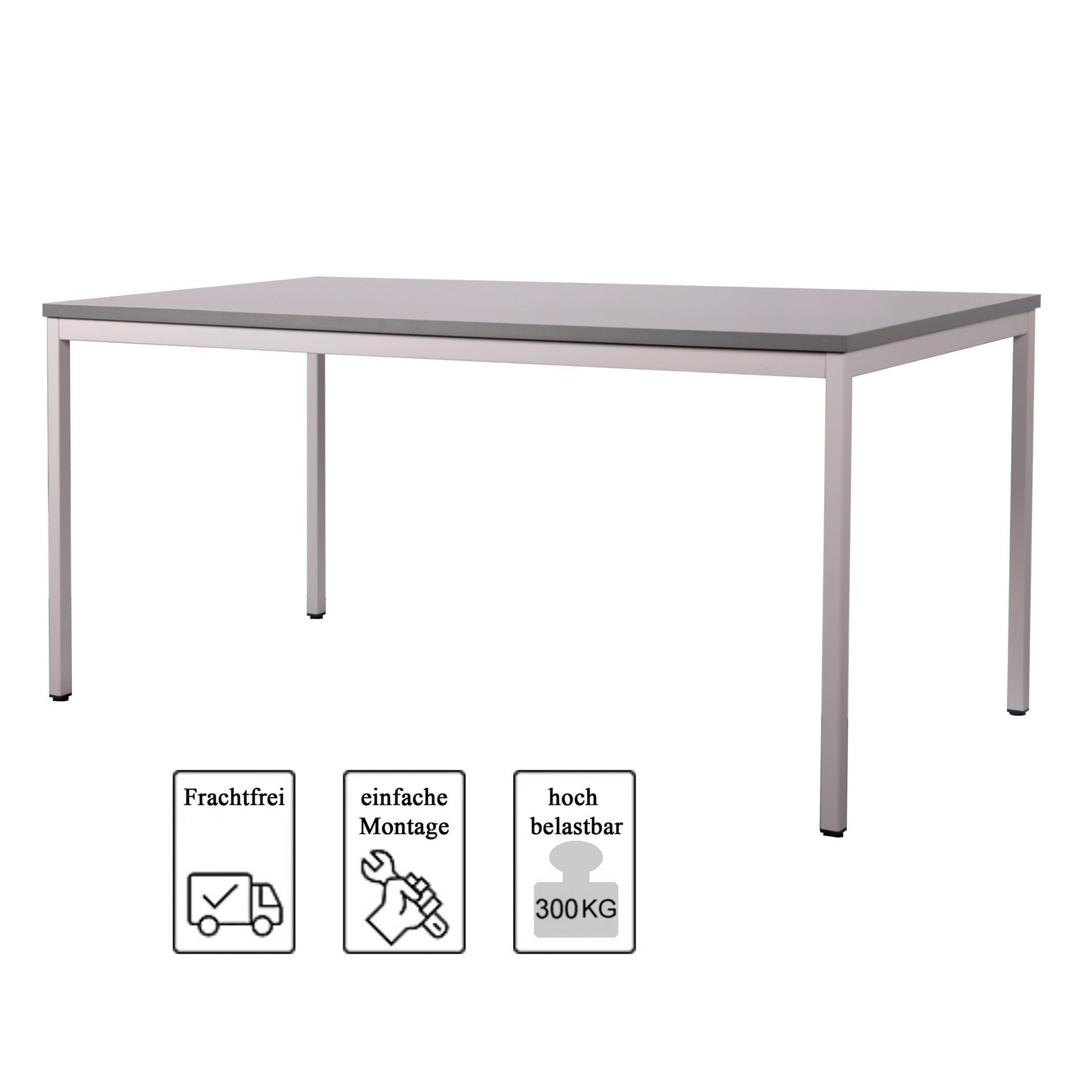 Schreibtisch Stahl LxB 160x80cm anthrazit SZAGATO Made in Germany Schreibtisch höhenverstellbar Arbeitstisch Bürotisch Druckertisch Computertisch