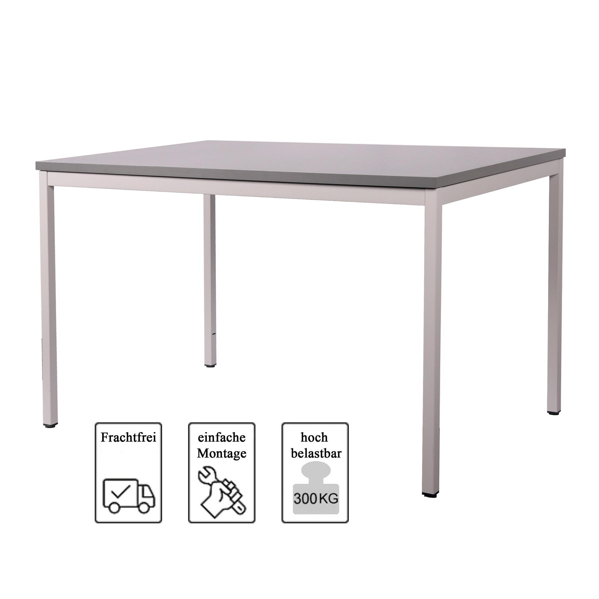 Schreibtisch Stahl LxB 120x80cm Buche SZAGATO SZAGATO Made in Germany Schreibtisch höhenverstellbar Arbeitstisch Bürotisch Druckertisch Computertisch