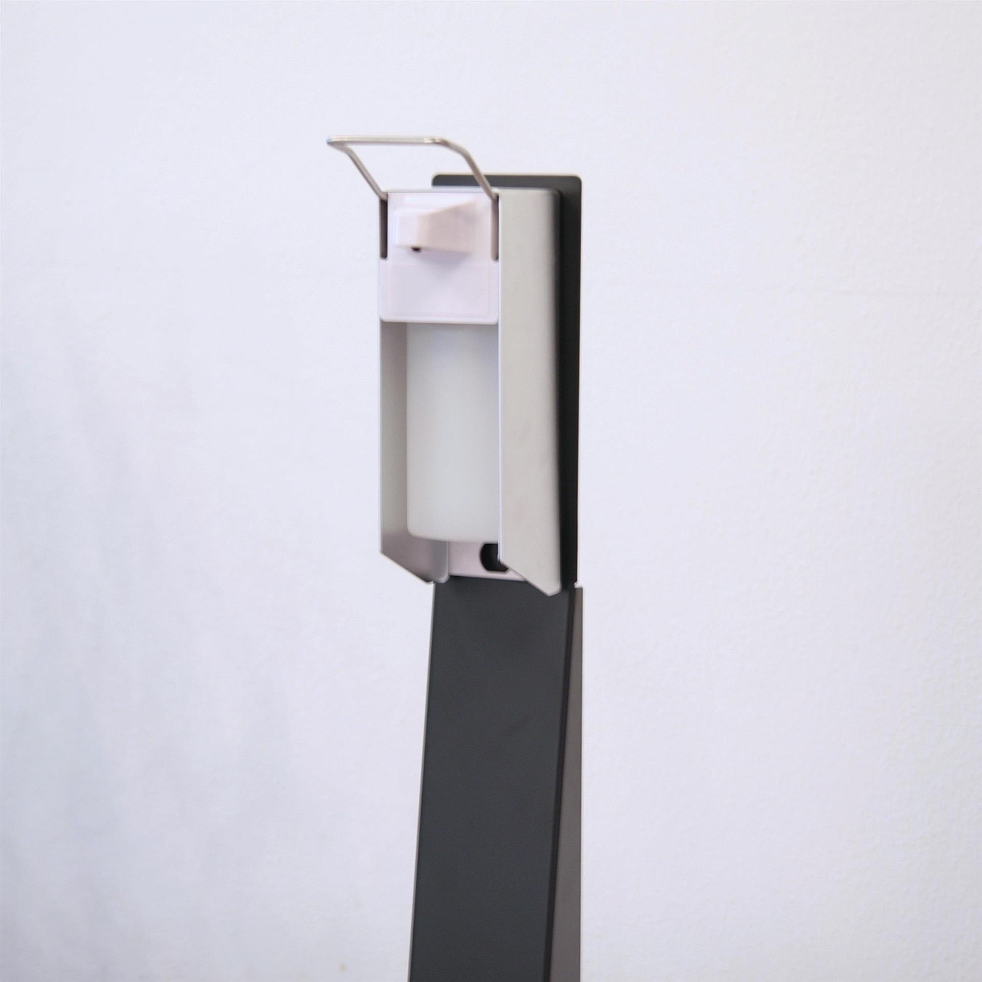 Desinfektionsmittelspender Pyramide HxØ 118x36cm anthrazit + Spender Hygienesäule Desinfektionsspender Desinfektionssäule Handdesinfektionsspender